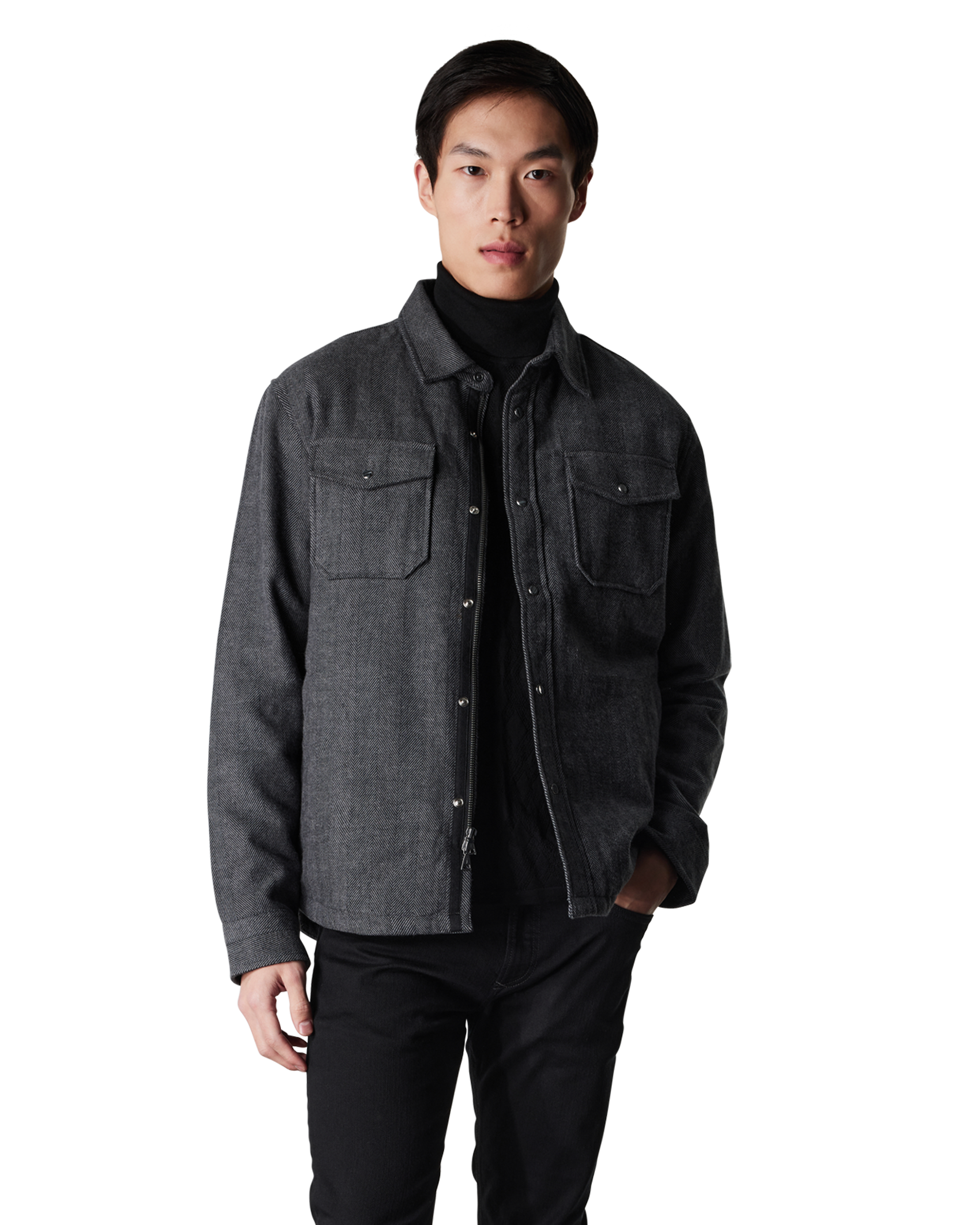 Jameson Quilted Herringbone Shirt Jacket