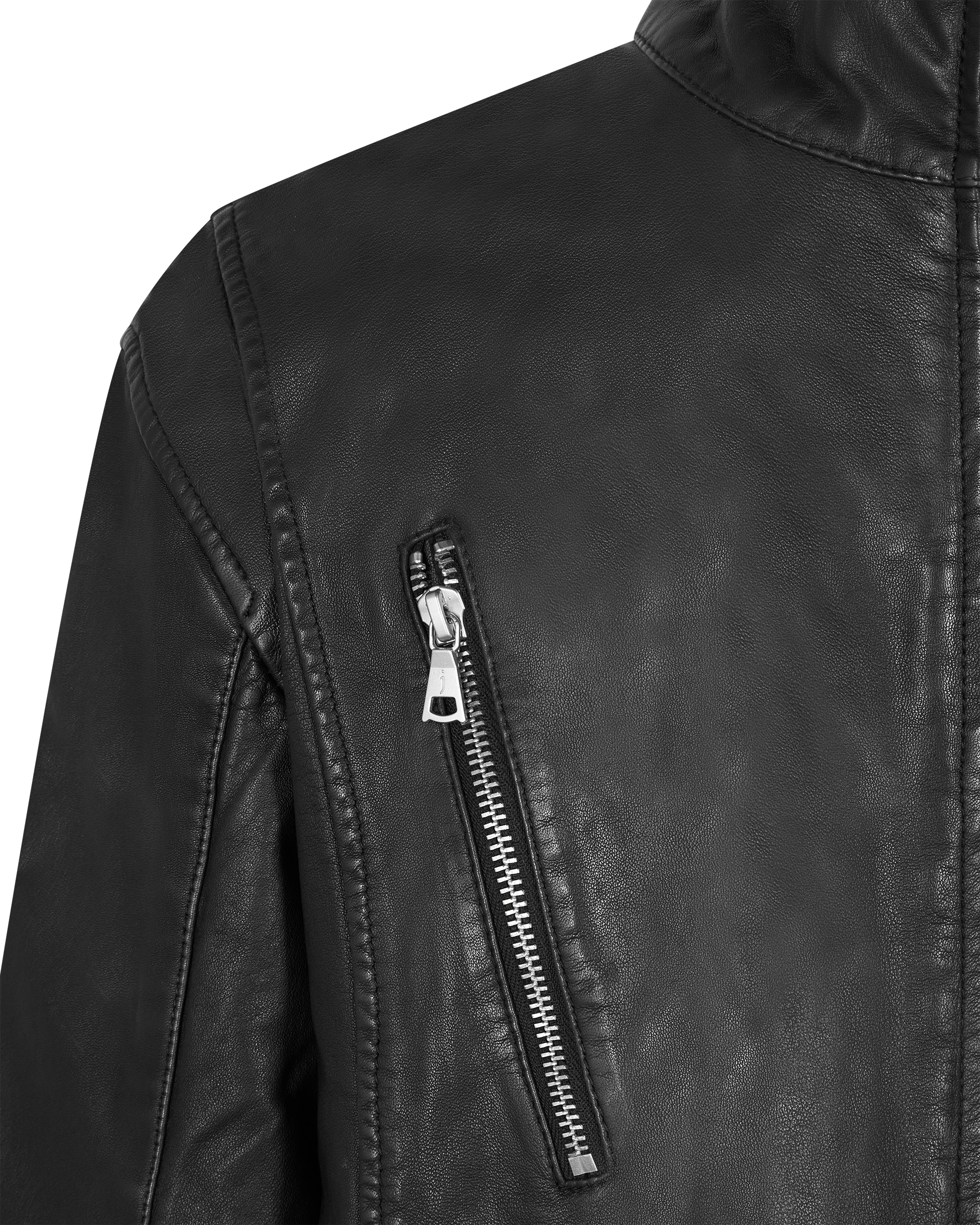 Jared Racer High Collar Leather Jacket