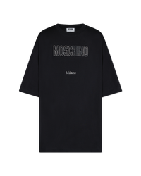 Rhinestone Logo Cotton Jersey Black T-Shirt