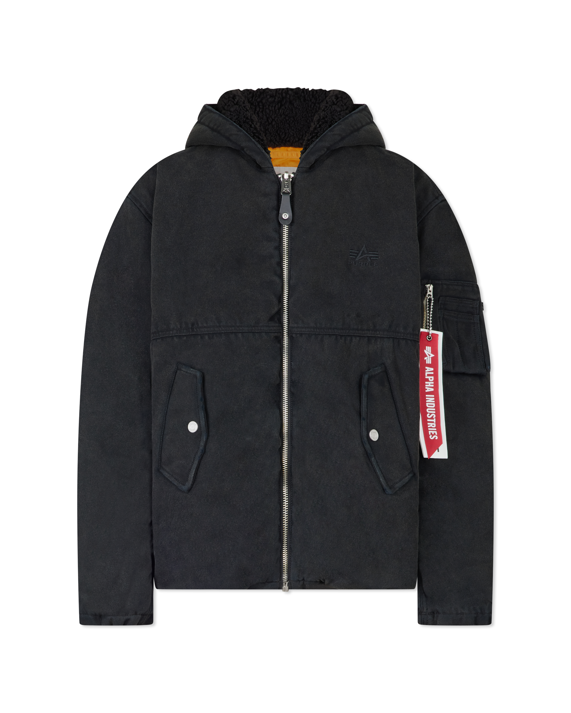 Alpha X Purple Hooded Bomber