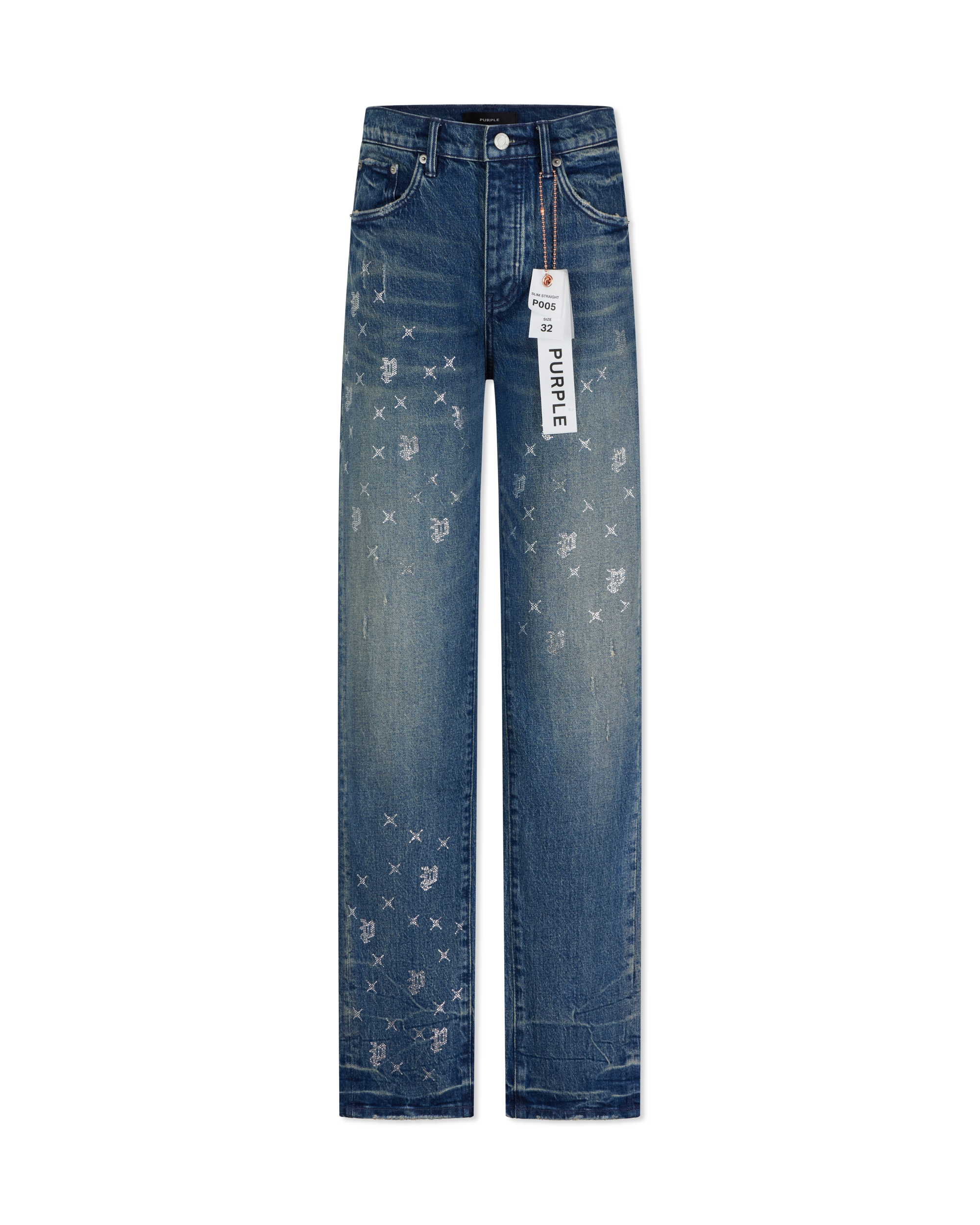 P005 Vintage Monogram Bling Jeans