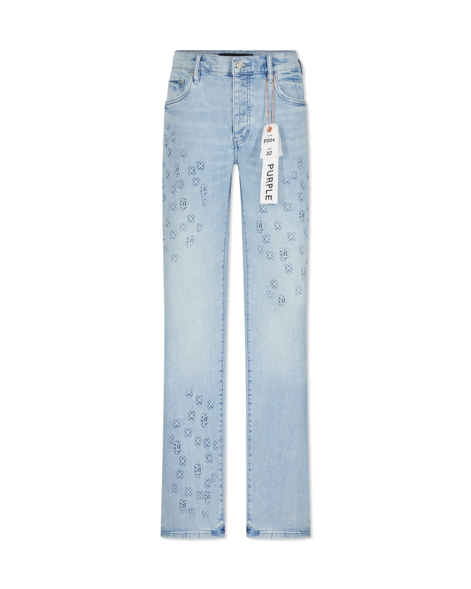 Monogram Embossed Flare Jeans