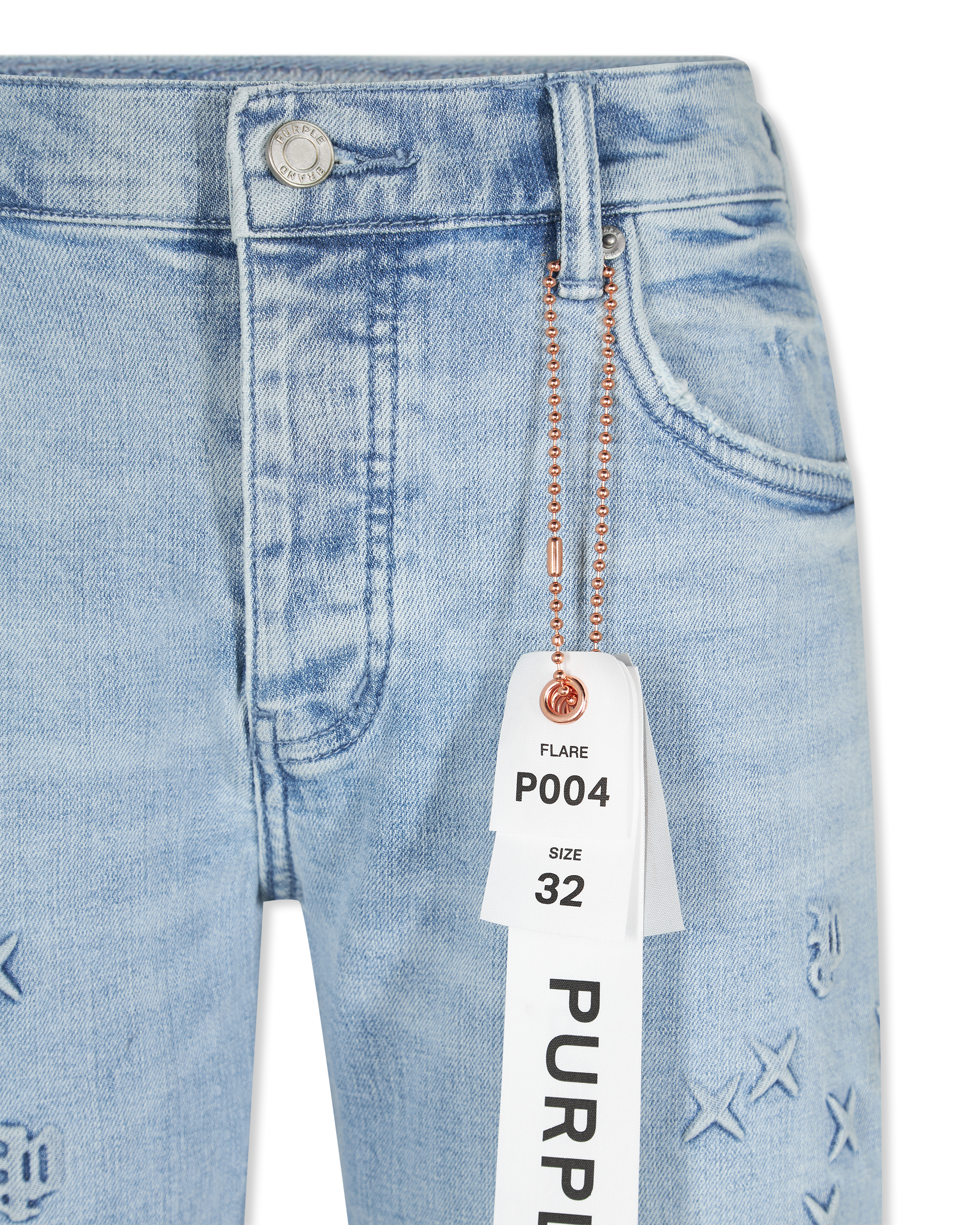 Monogram Embossed Flare Jeans