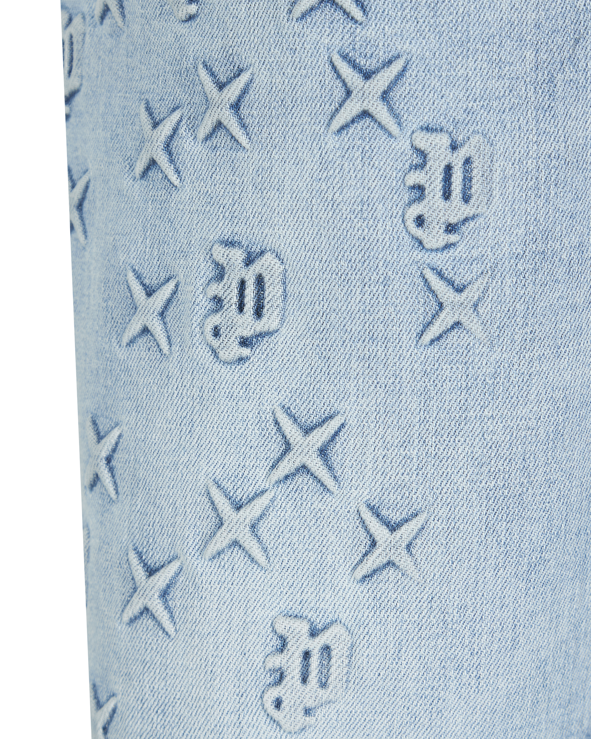 Monogram Embossed Flare Jeans