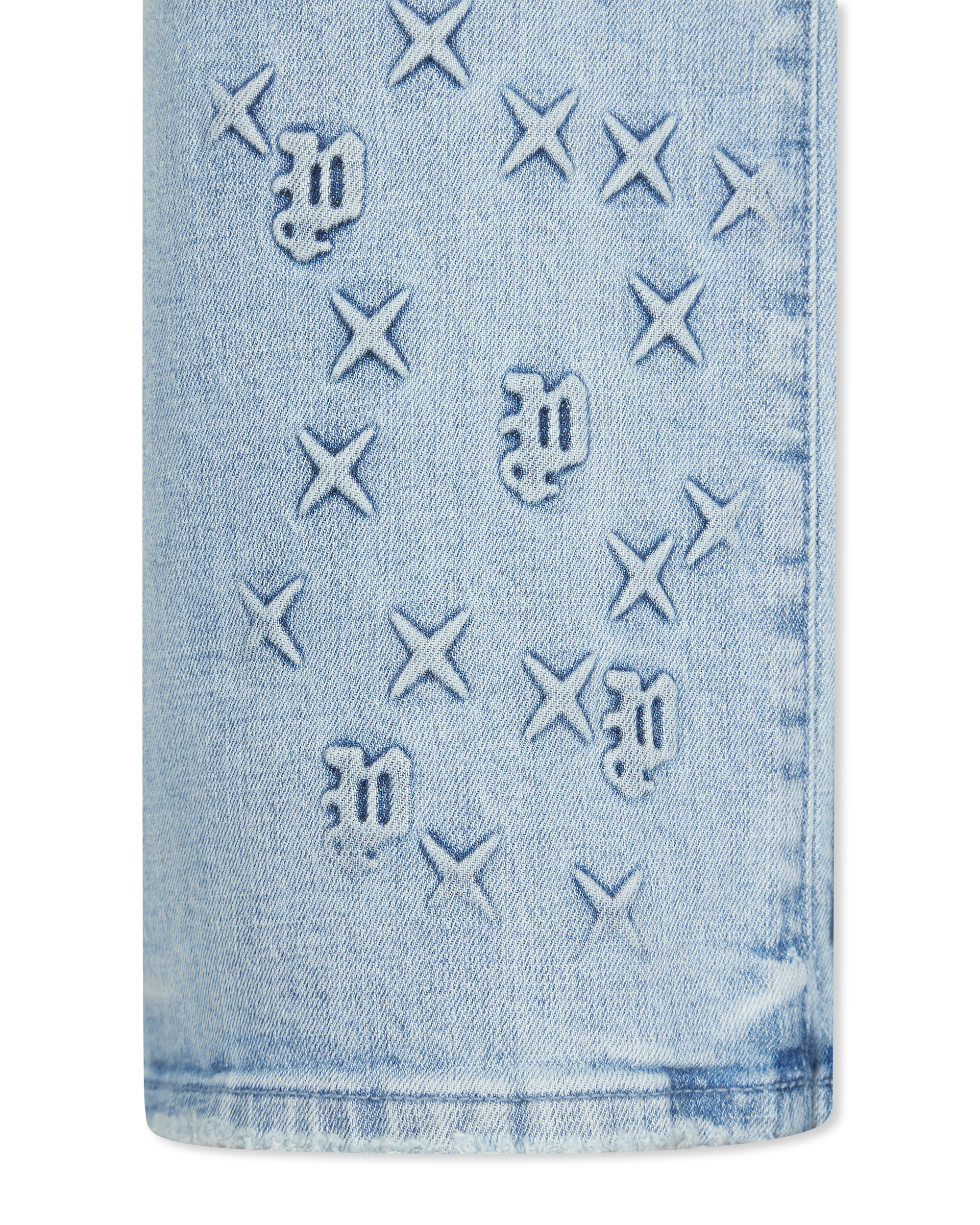 Monogram Embossed Flare Jeans