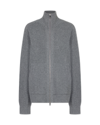 Wool Blend Zip-Up Sweater