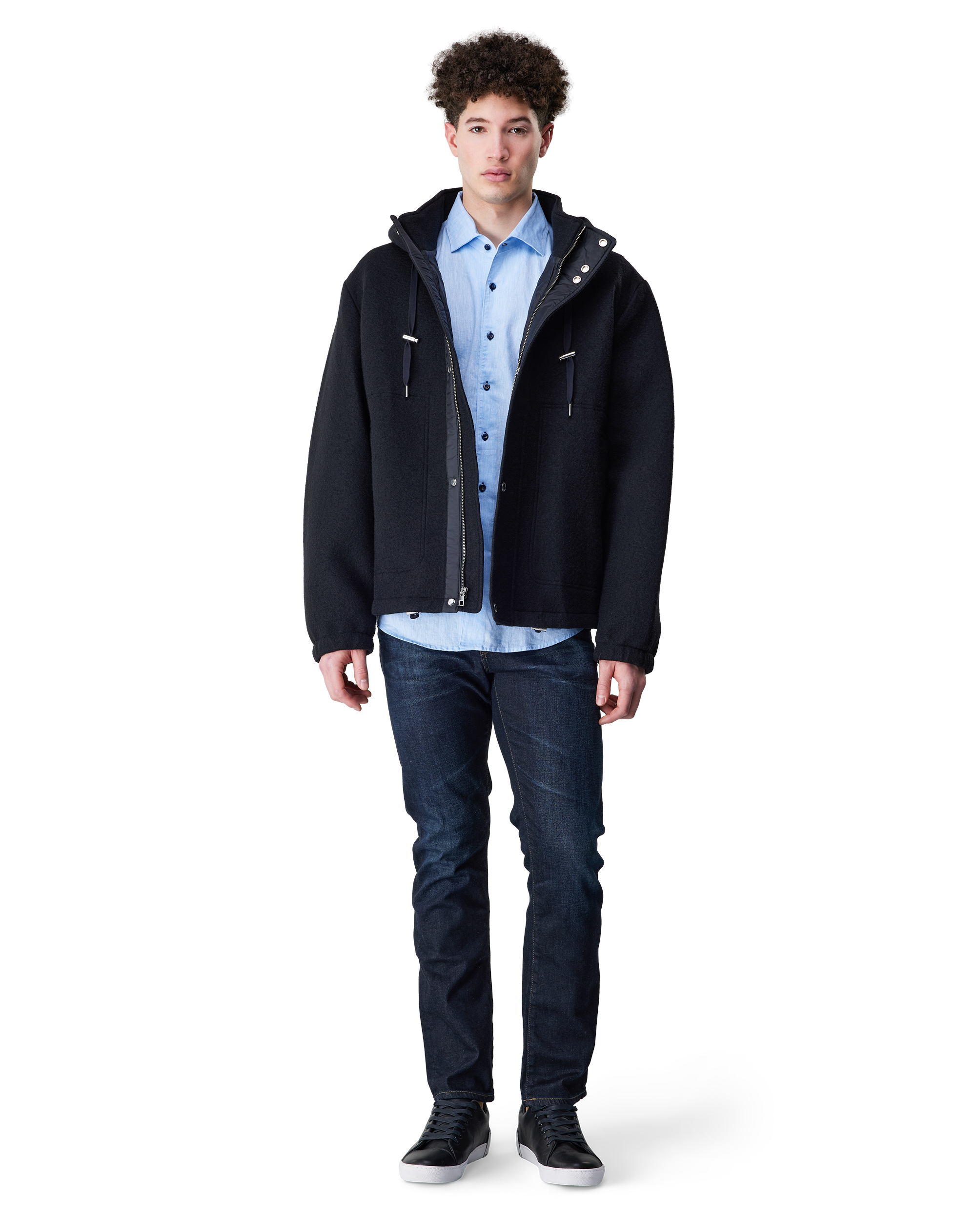 Wool-Blend Hooded Jacket