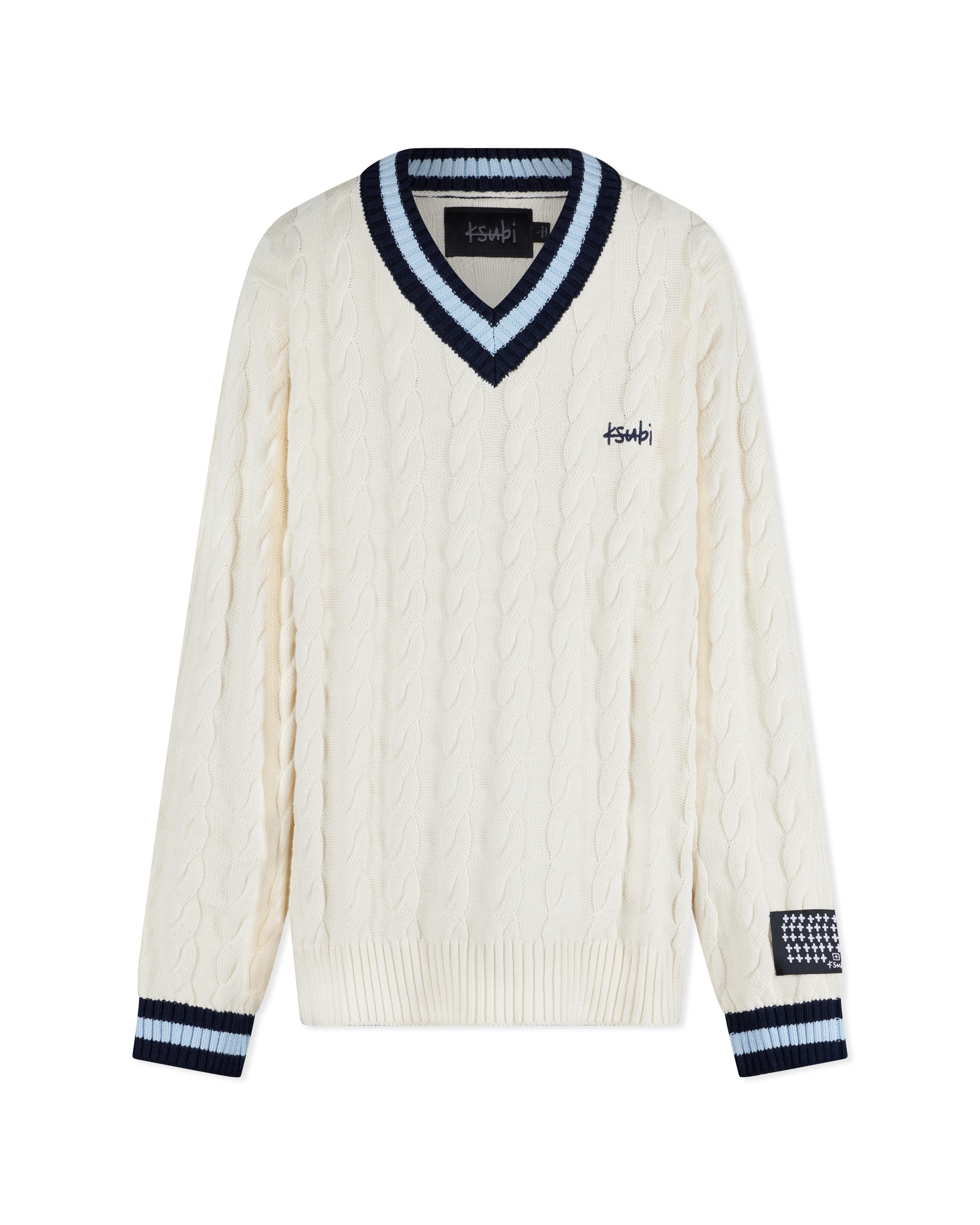 Ksubi Jeans Princeton Cable Knit V-Neck