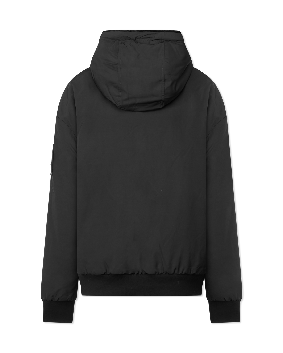 Black/Black Polyester Roland Reversible Bunny Hoodie by Moose Knuckles | DIHSAN