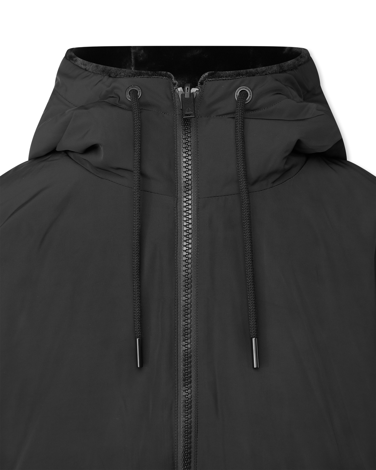 Black/Black Polyester Roland Reversible Bunny Hoodie by Moose Knuckles | DIHSAN