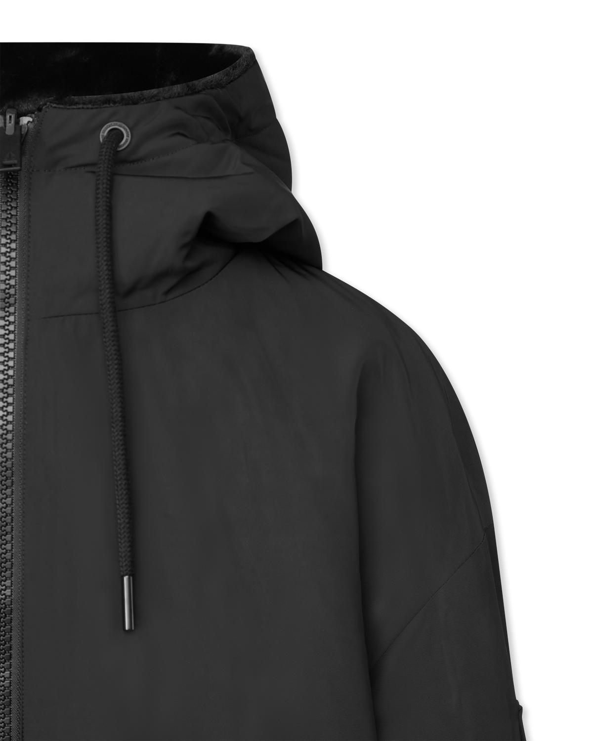 Black/Black Polyester Roland Reversible Bunny Hoodie by Moose Knuckles | DIHSAN