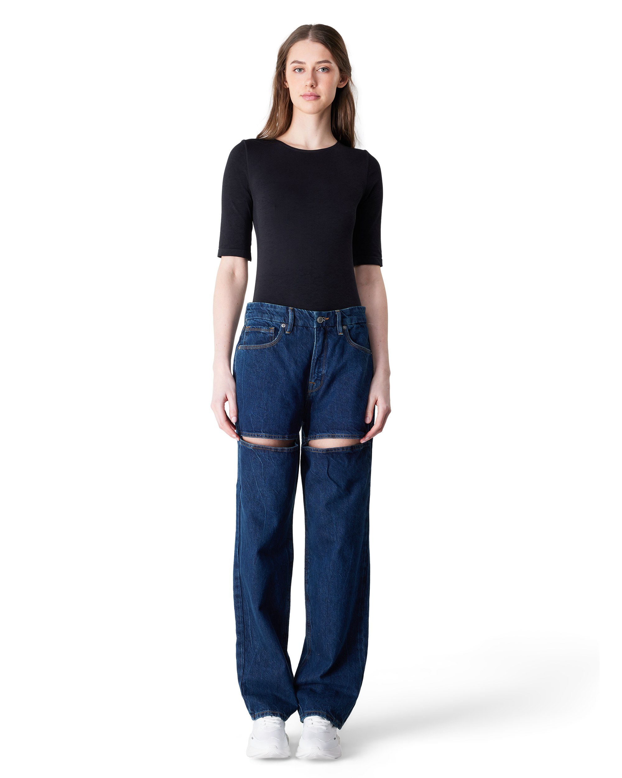 Good 90's Relaxed Slashed Jeans