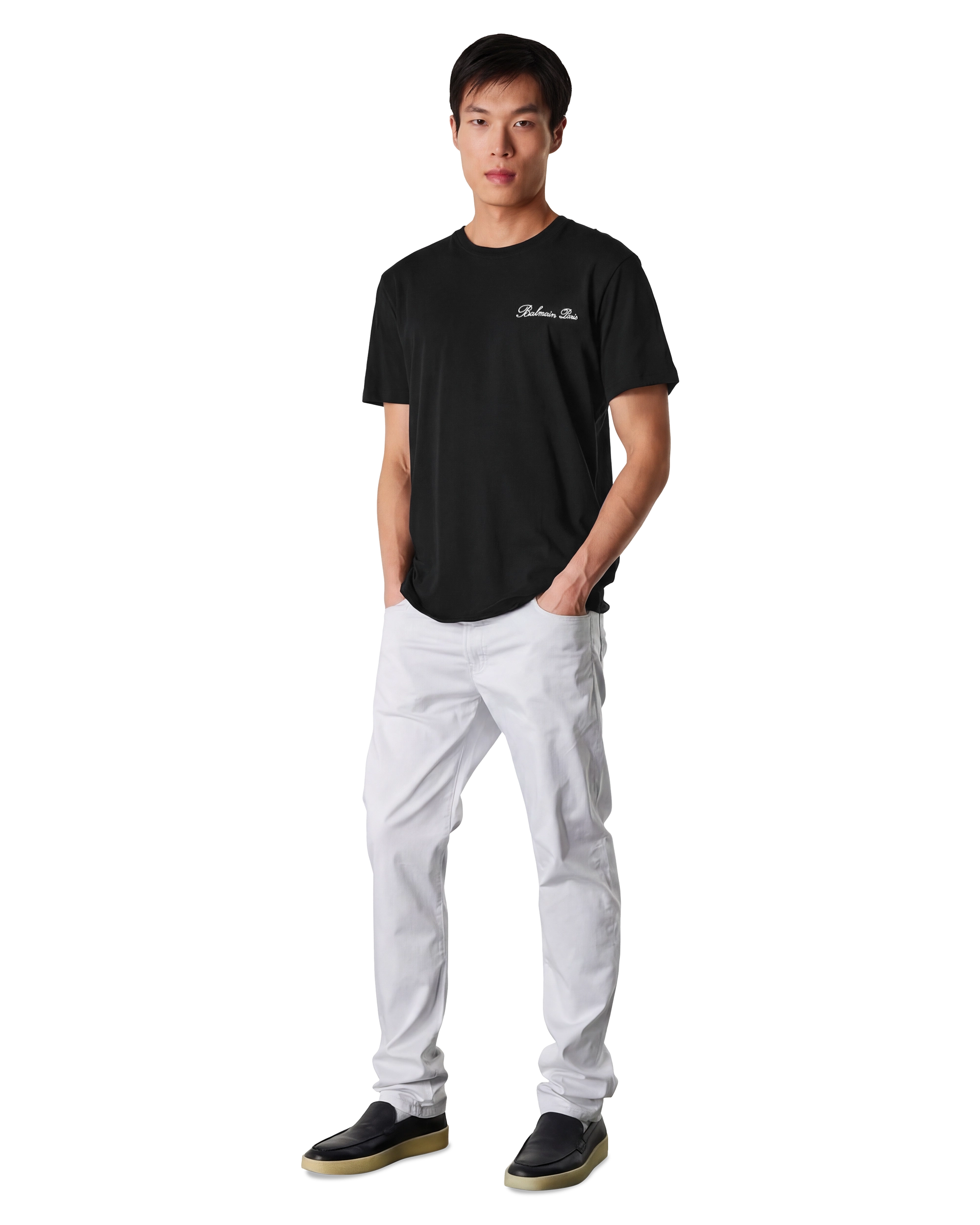 Embroidered Balmain Signature T-Shirt