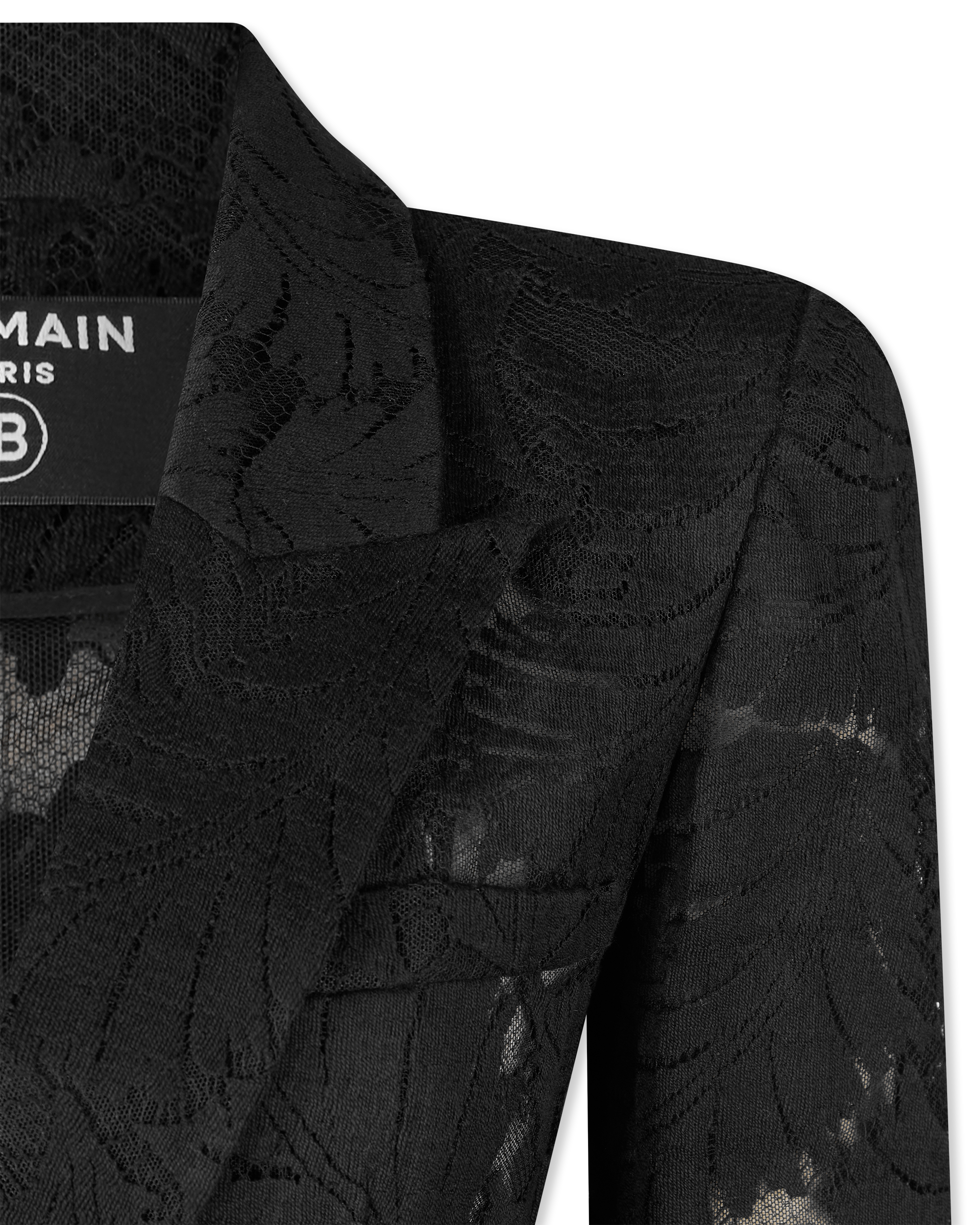 1-Button Fitted Lace Jacket