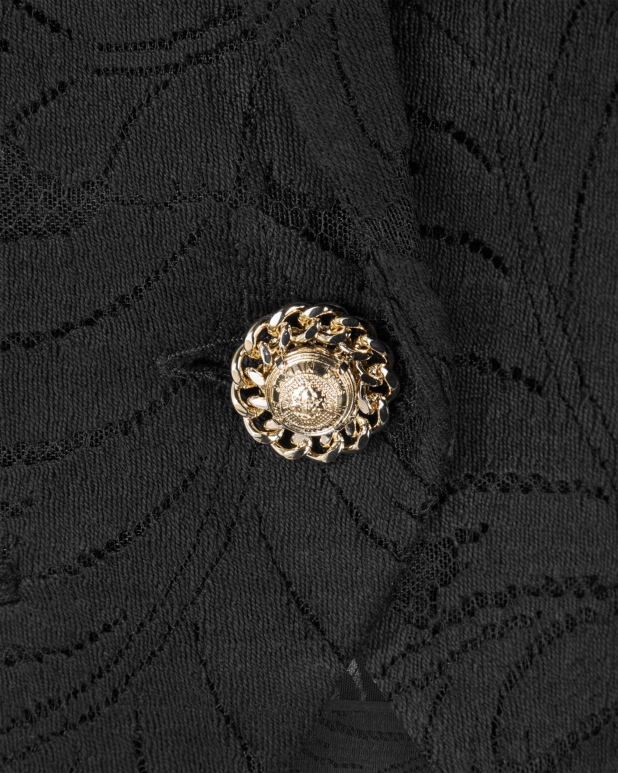 1-Button Fitted Lace Jacket