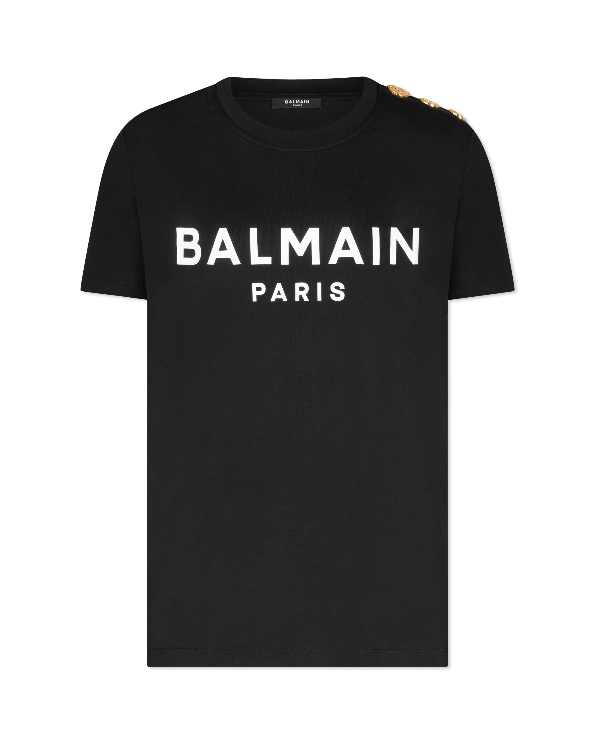 3-Button Balmain Paris Print T-Shirt