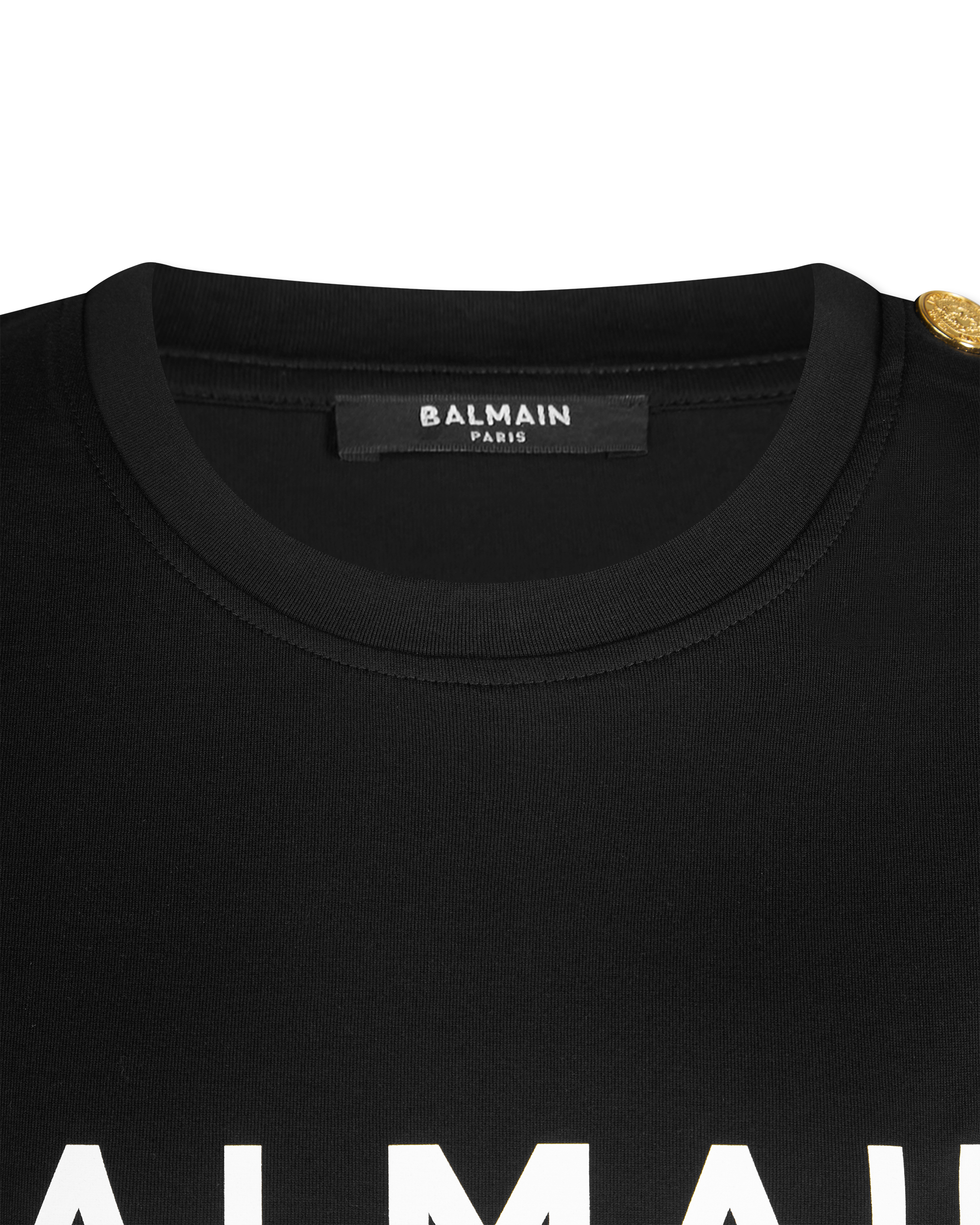 3-Button Balmain Paris Print T-Shirt