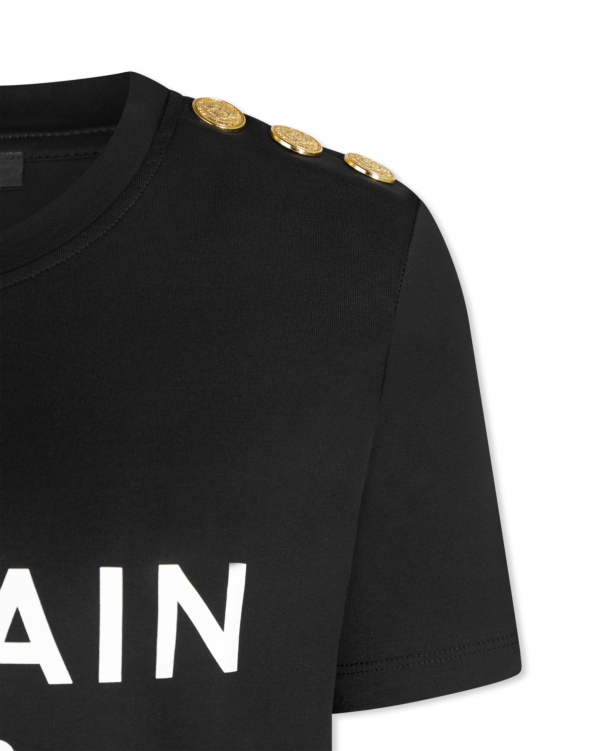 3-Button Balmain Paris Print T-Shirt