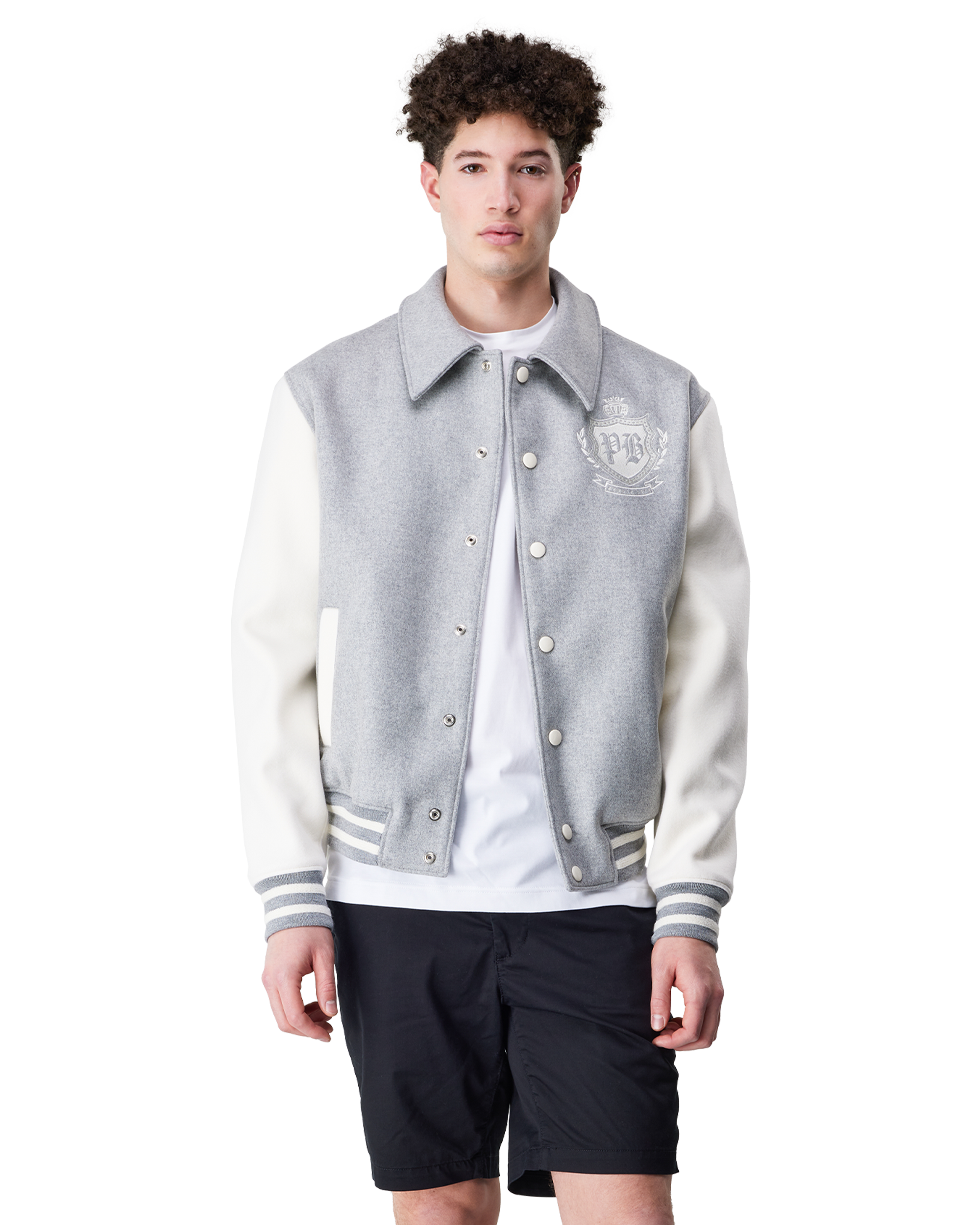 Two-Tone Wool Varsity jacket