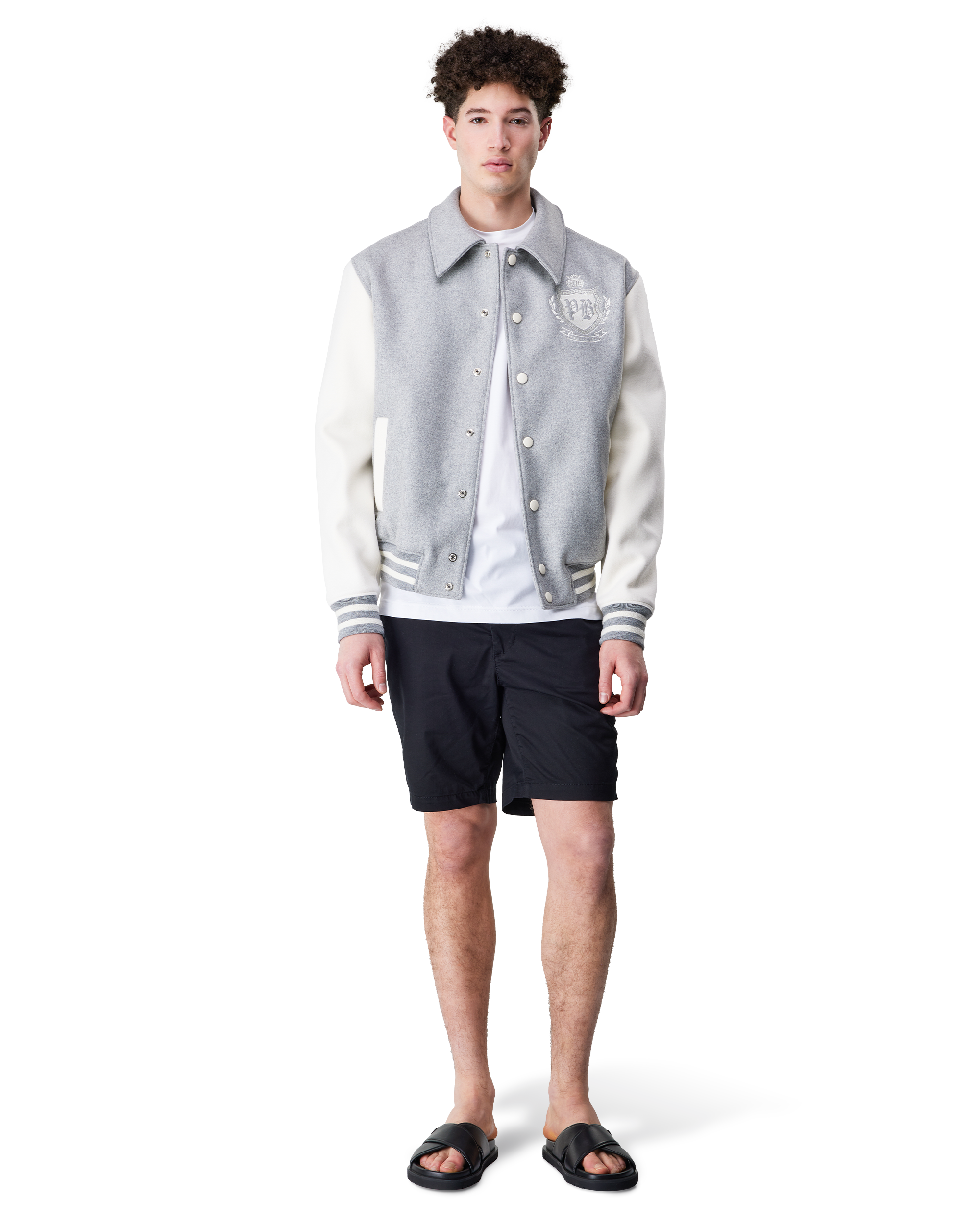 Two-Tone Wool Varsity jacket