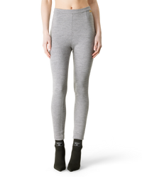 Zippered Cotton Knit Leggings