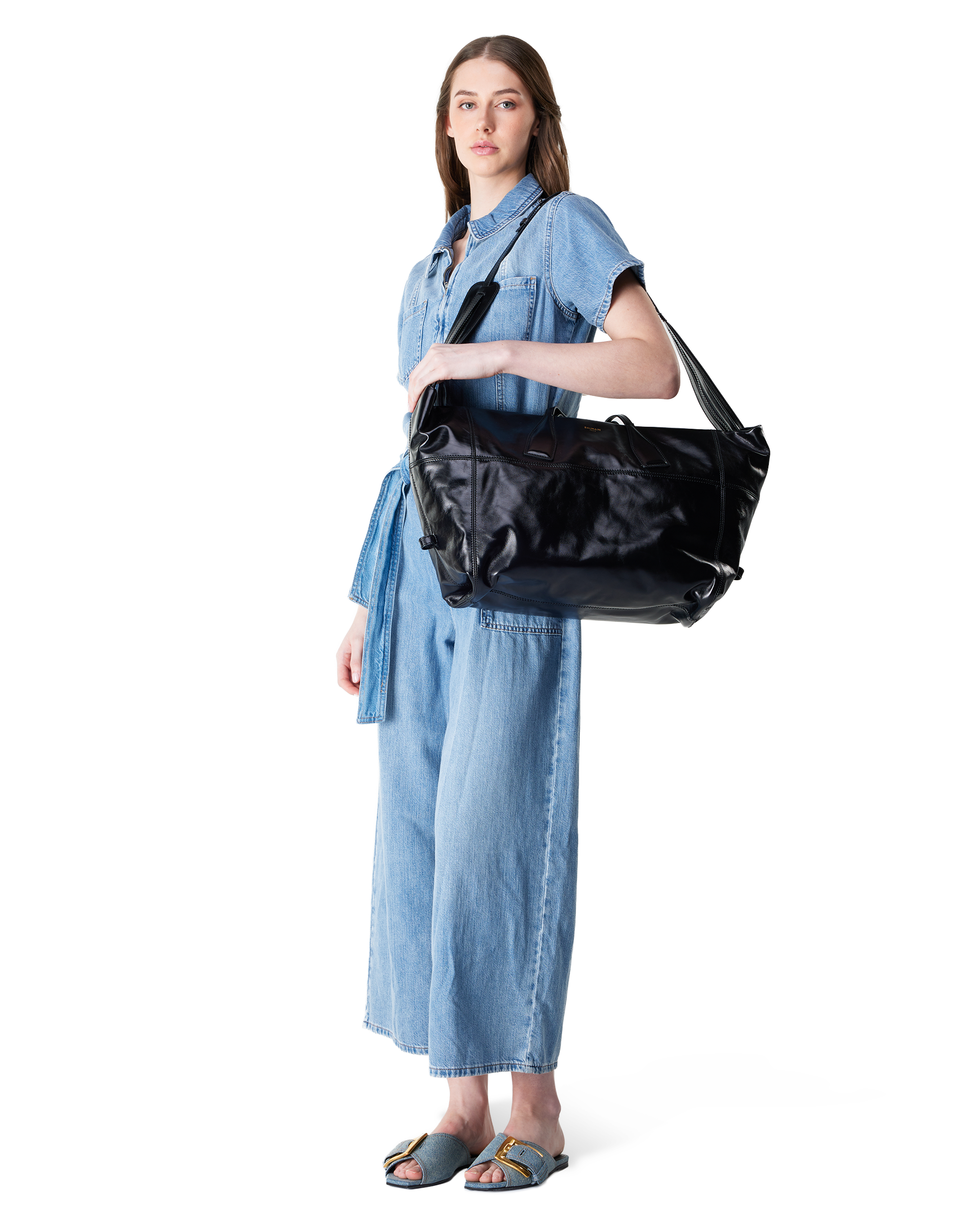 Track Zips Calfskin Tote Bag