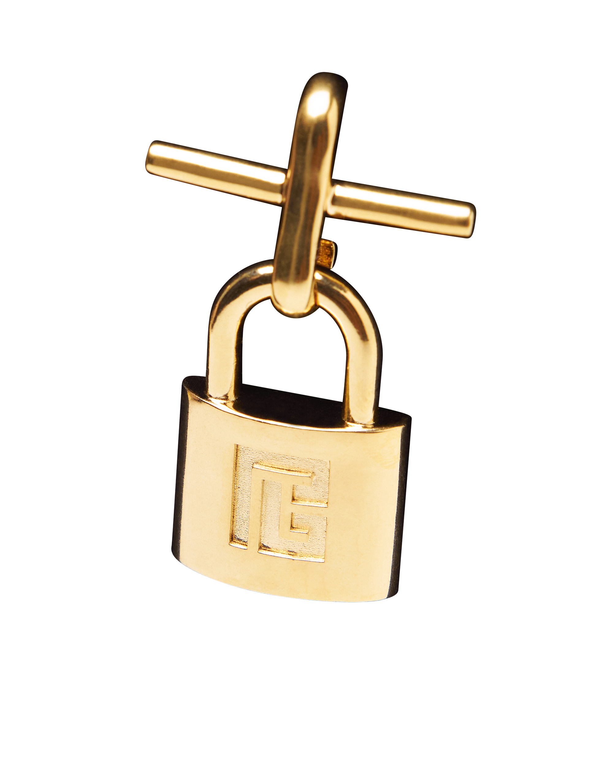 Brass Pulse Padlock Earrings