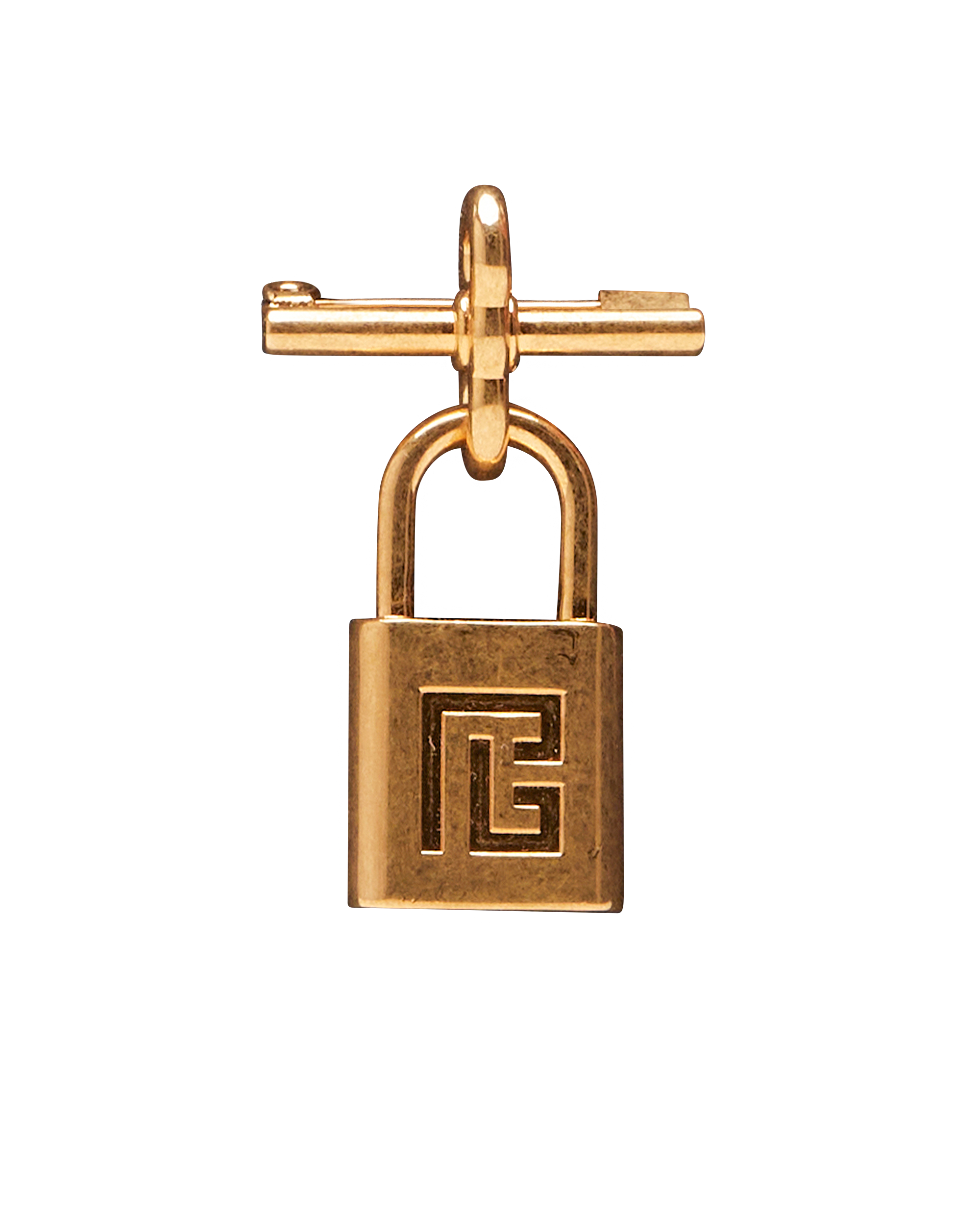 Brass Pulse Padlock Brooch