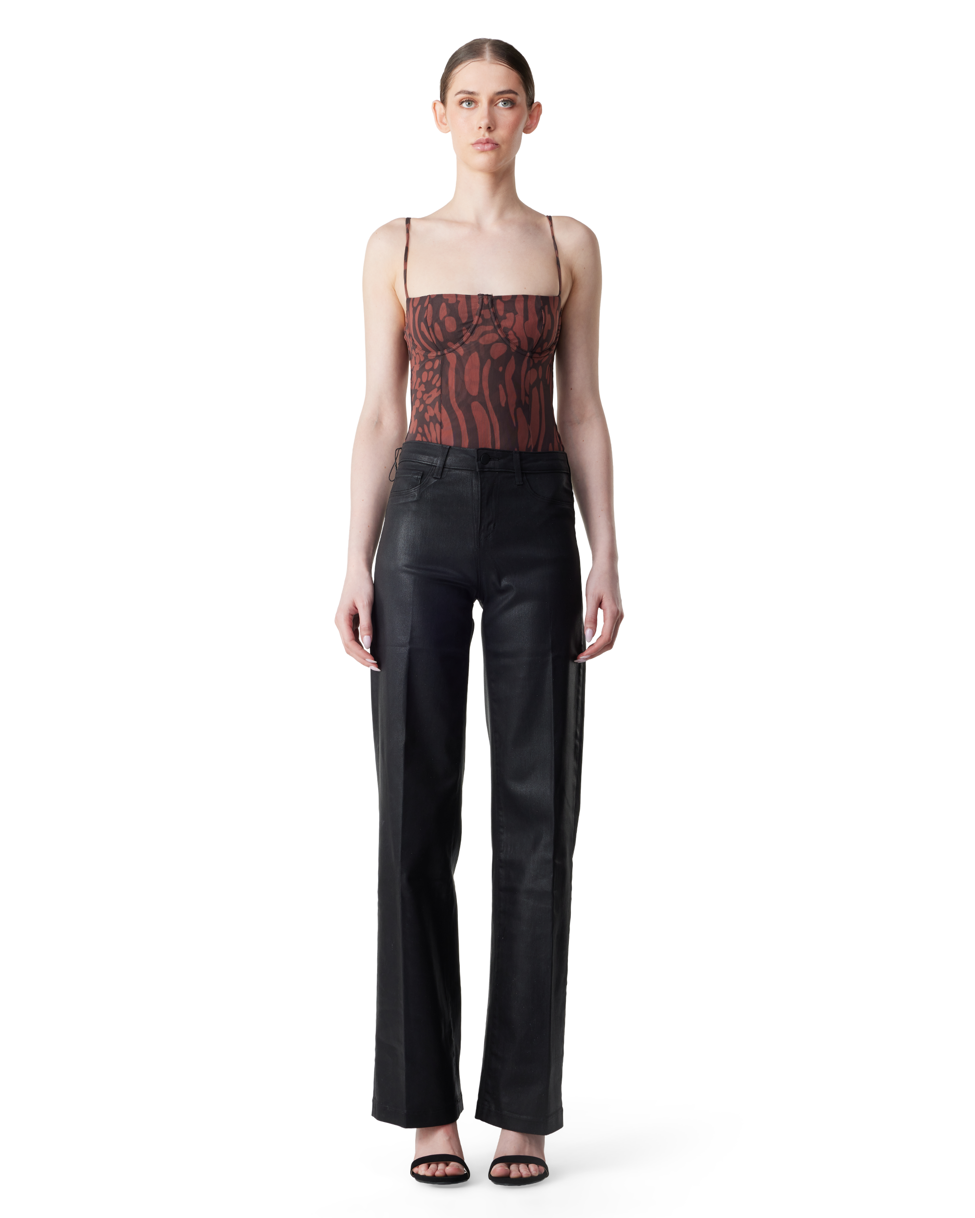 Clayton Coated Wide-Leg Jean