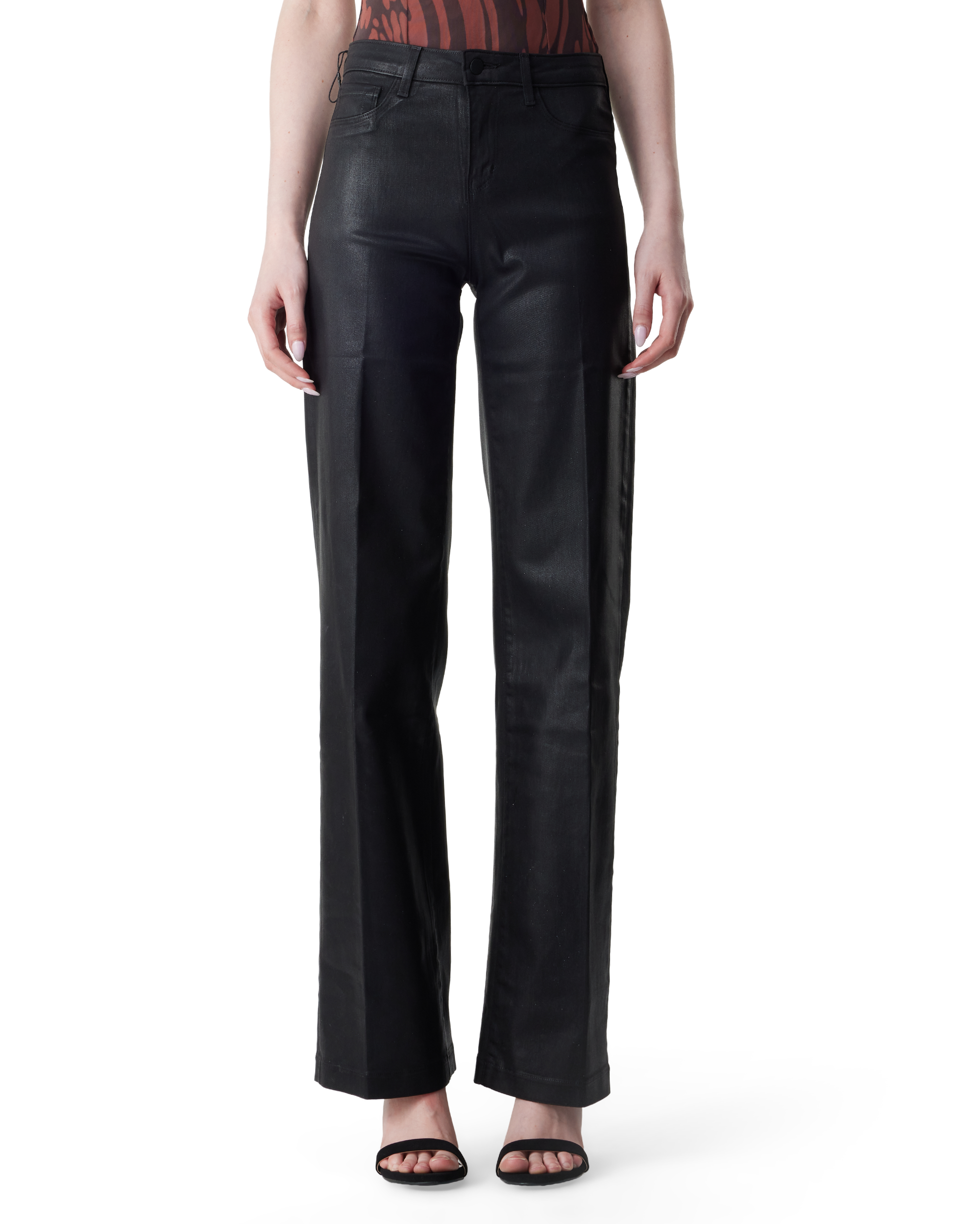 Clayton Coated Wide-Leg Jean