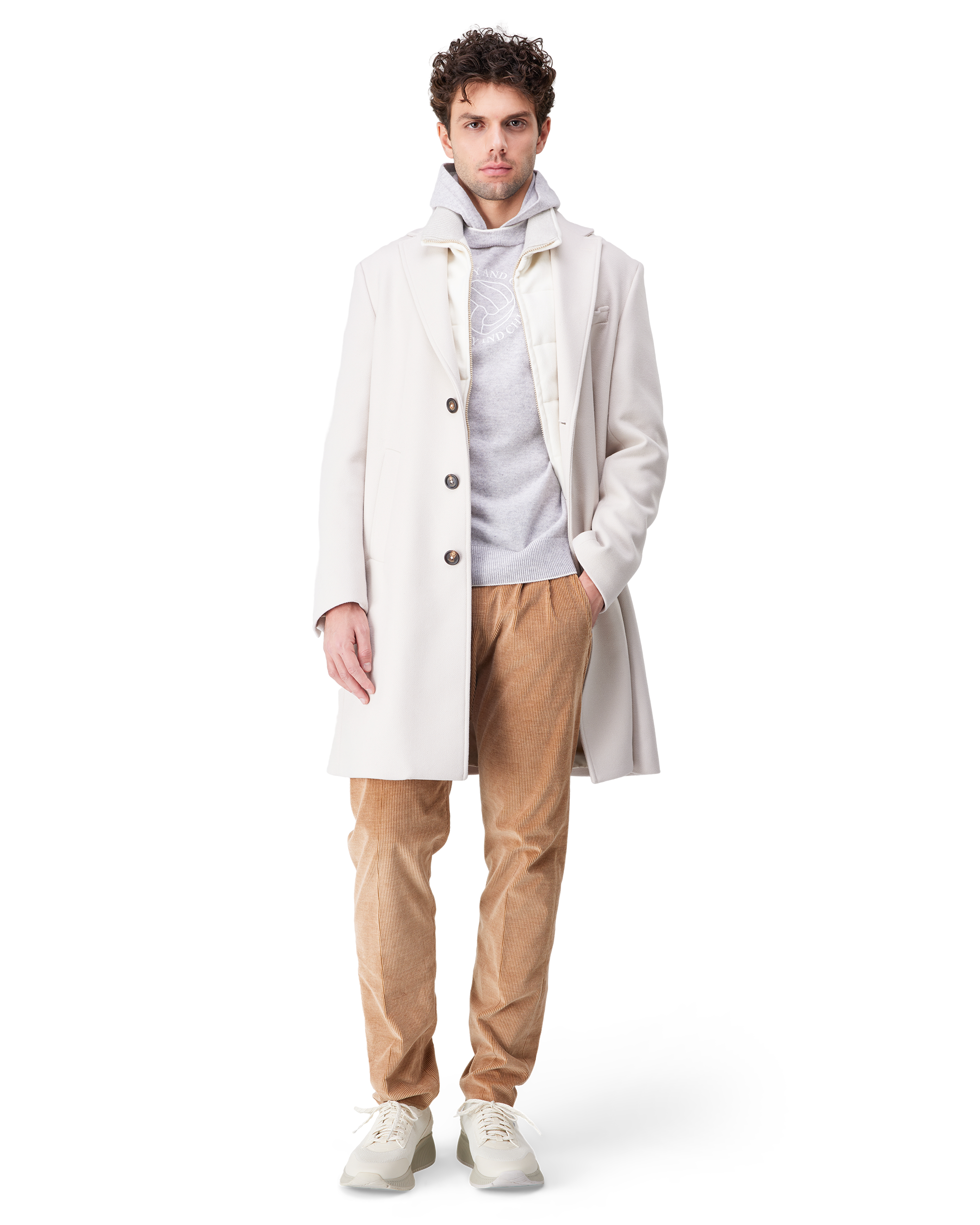 Woven Merino Wool Coat
