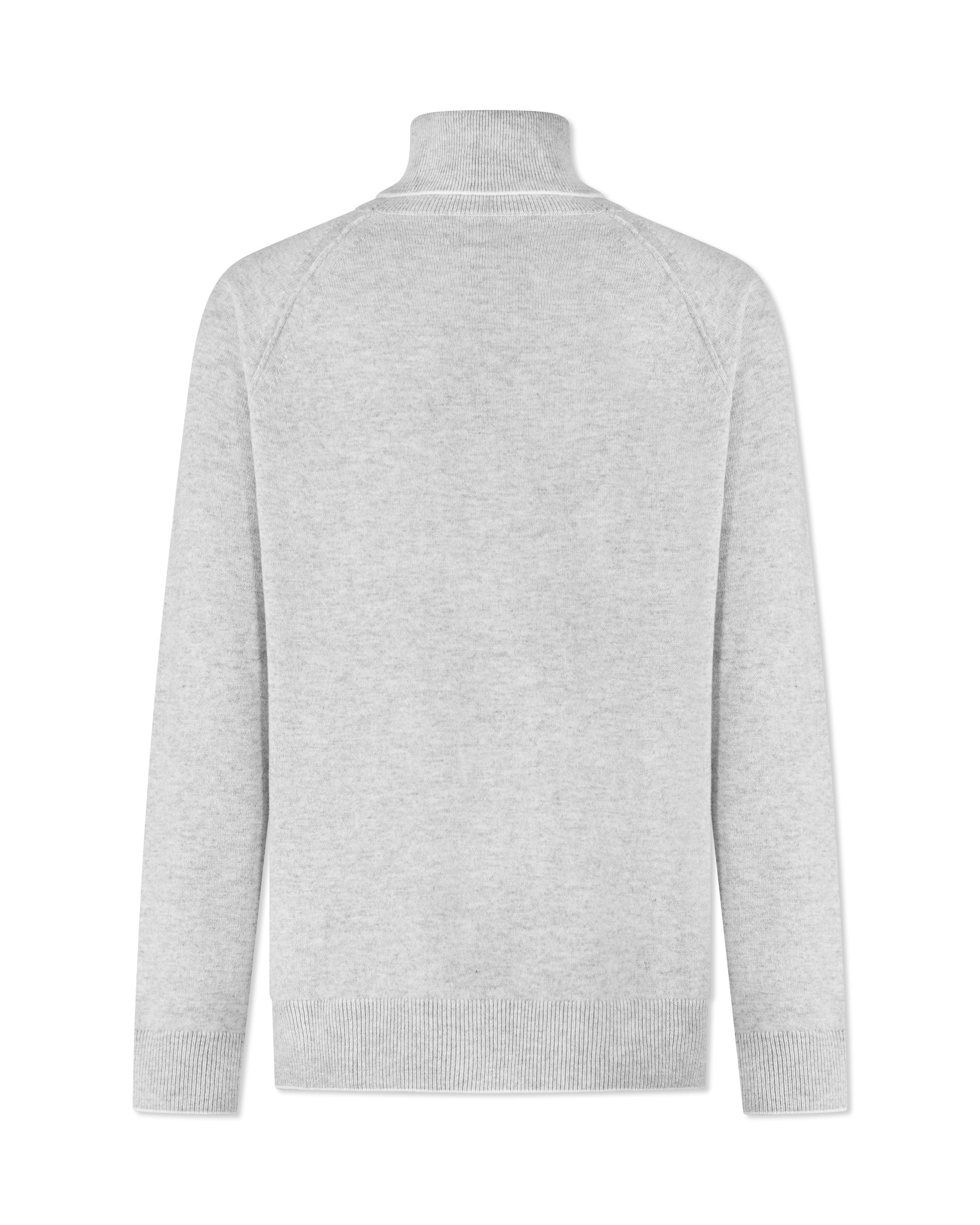 Contrasting Trim Cashmere Turtleneck Sweater