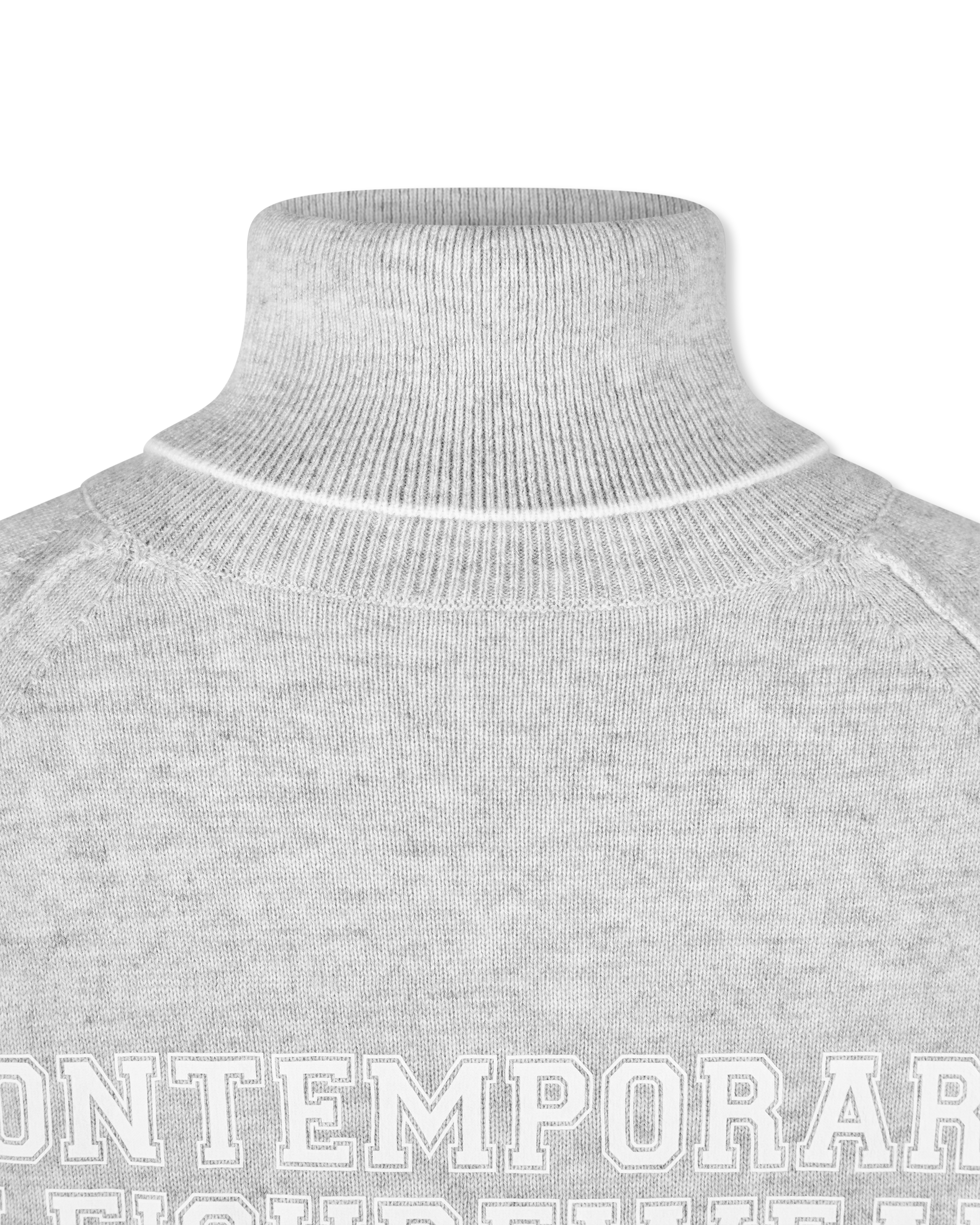 Contrasting Trim Cashmere Turtleneck Sweater