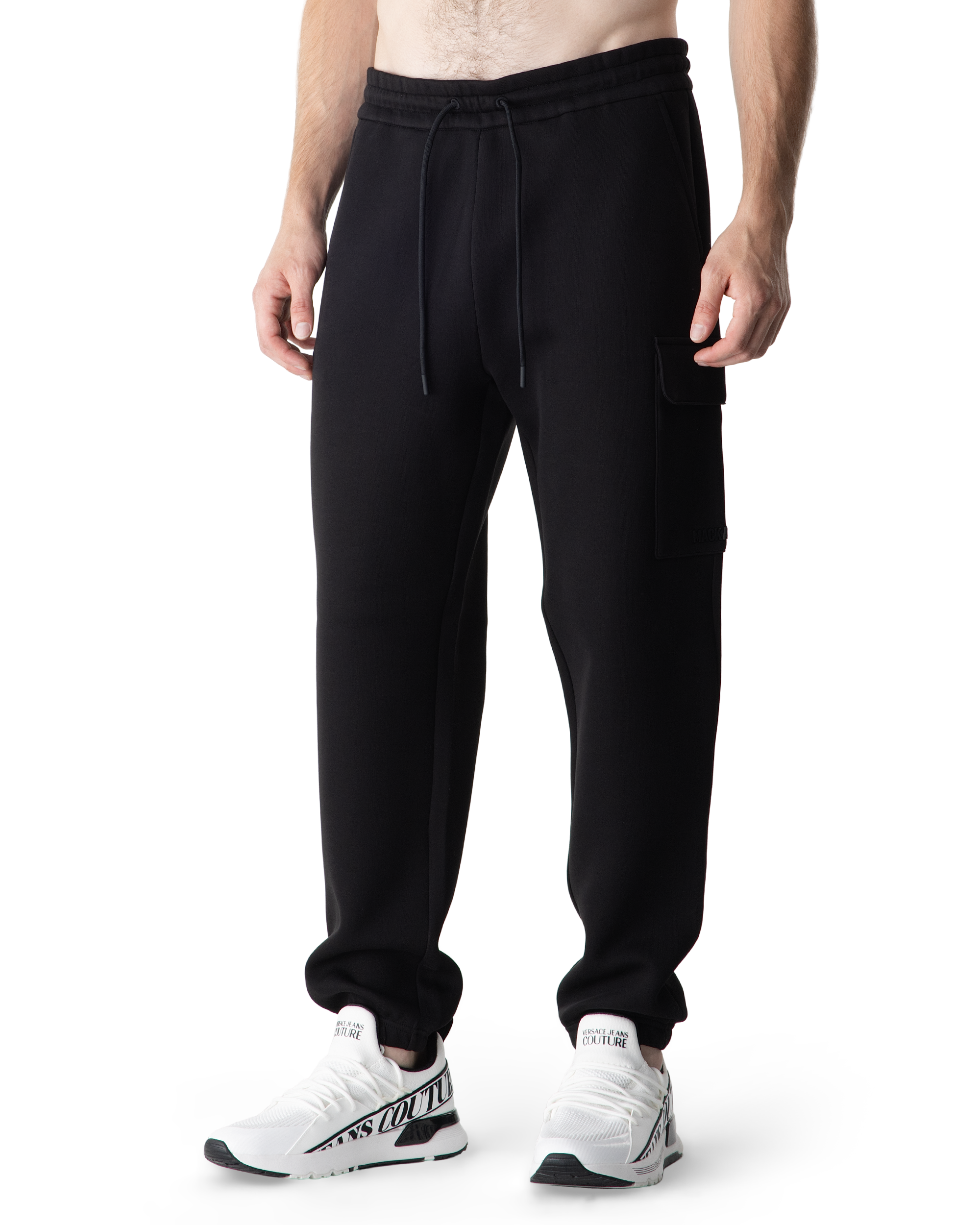 Black Marvin-R Double Face Jersey Cargo Sweatpants by Mackage | DIHSAN