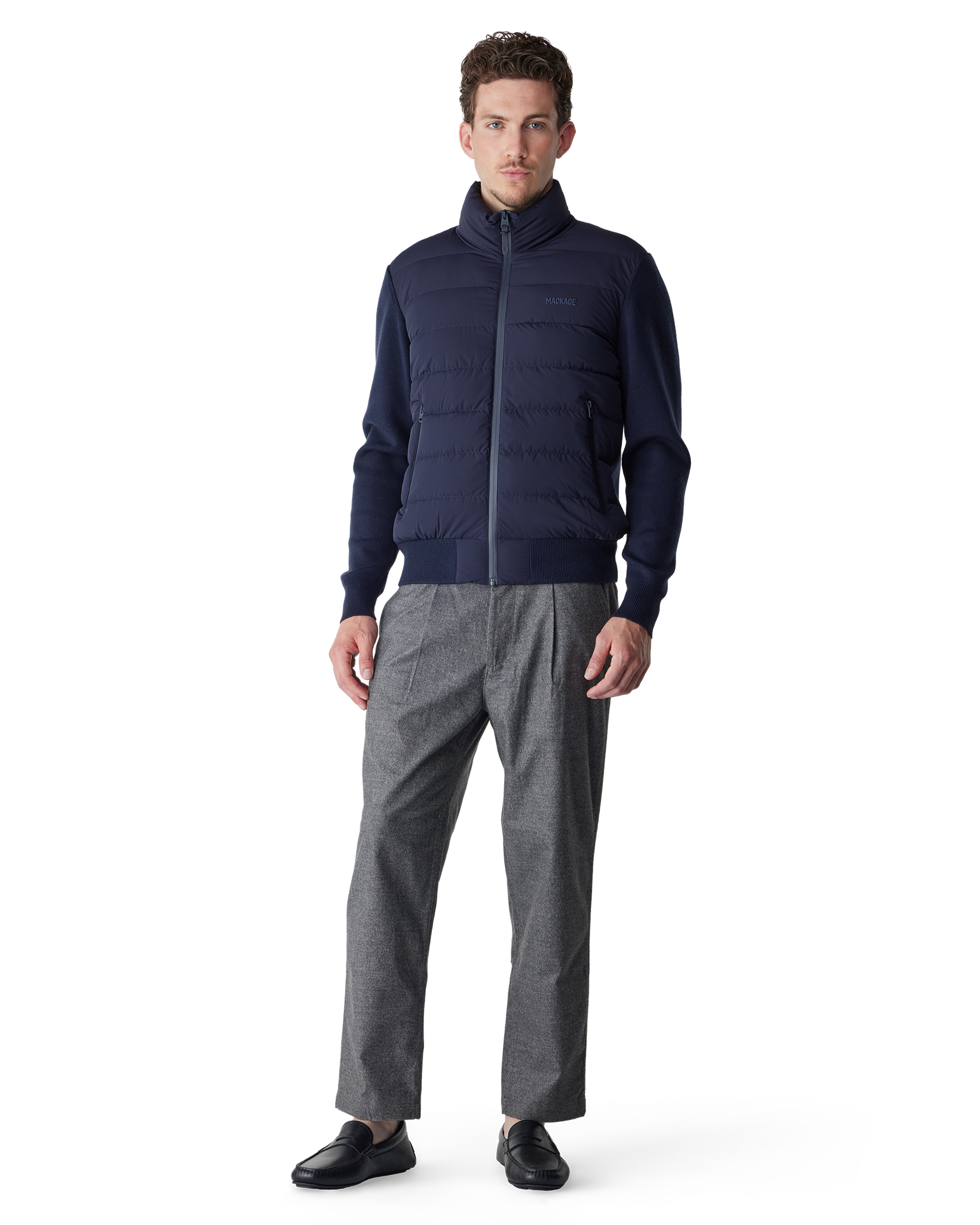 Navy Down Haney-City Hybrid Light Down Jacket by Mackage | DIHSAN