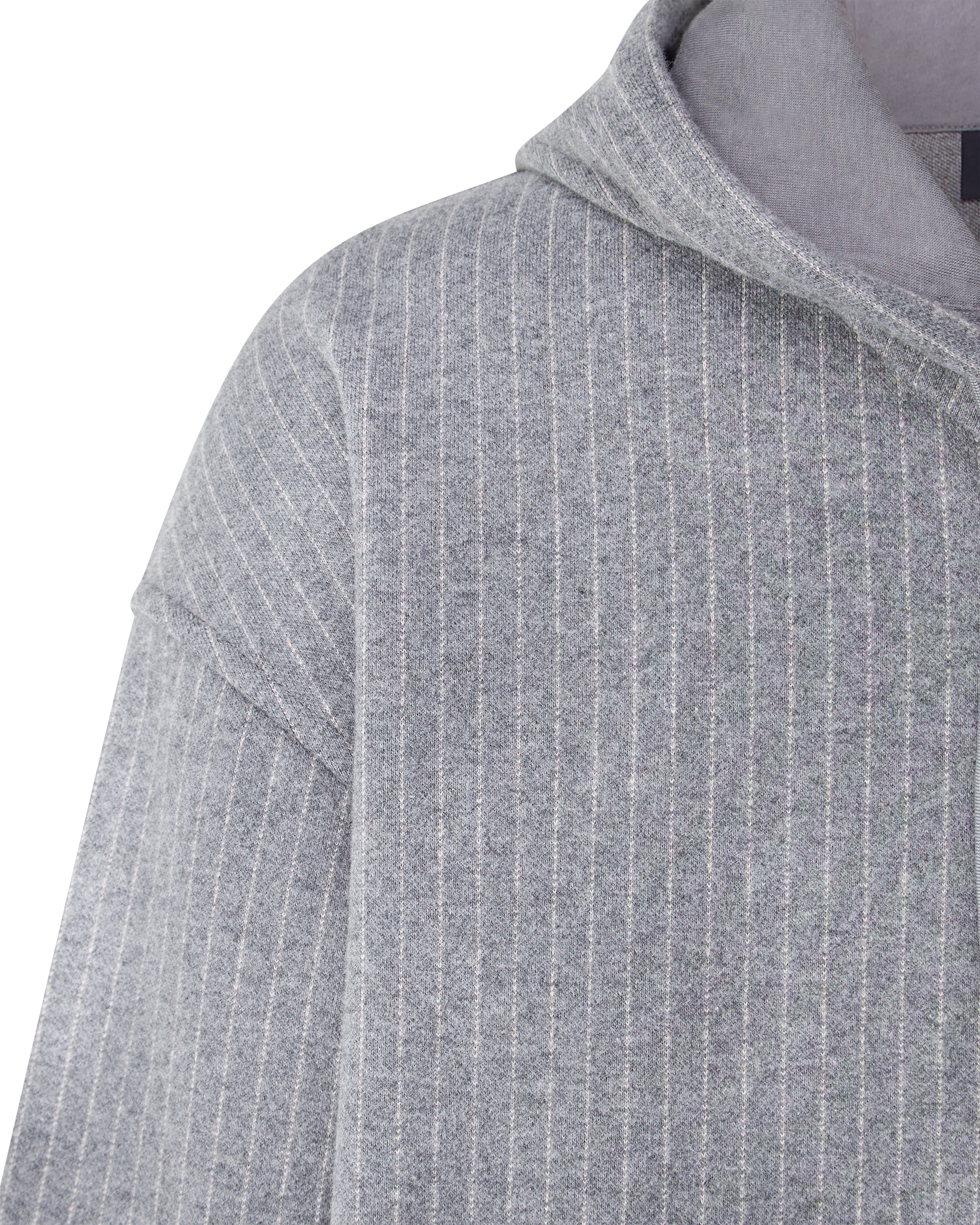 Light Grey/Cream Organic Ledger-K Brushed Knit Hoodie by Mackage | DIHSAN