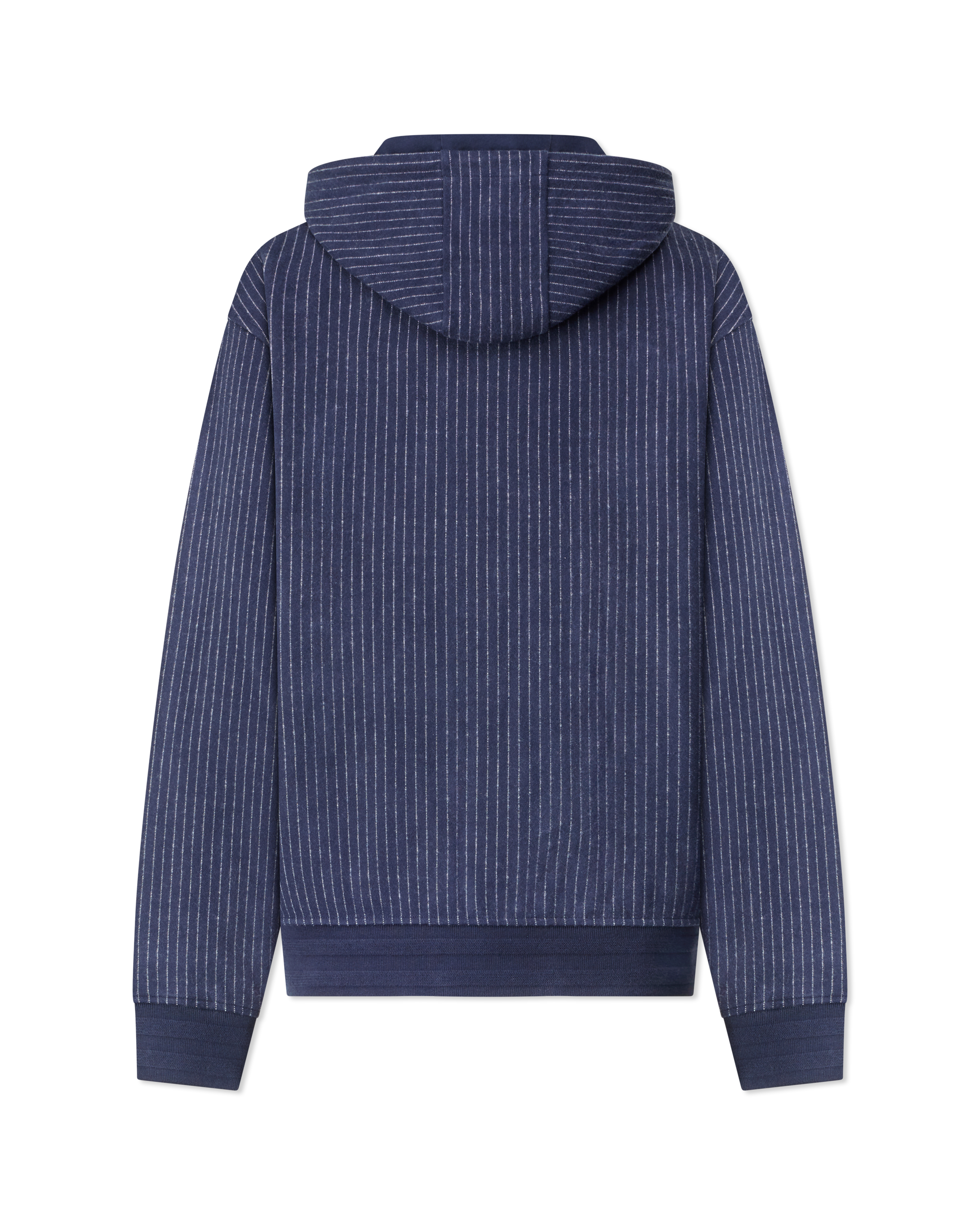 Navy/Cream Organic Ledger-K Brushed Knit Hoodie by Mackage | DIHSAN
