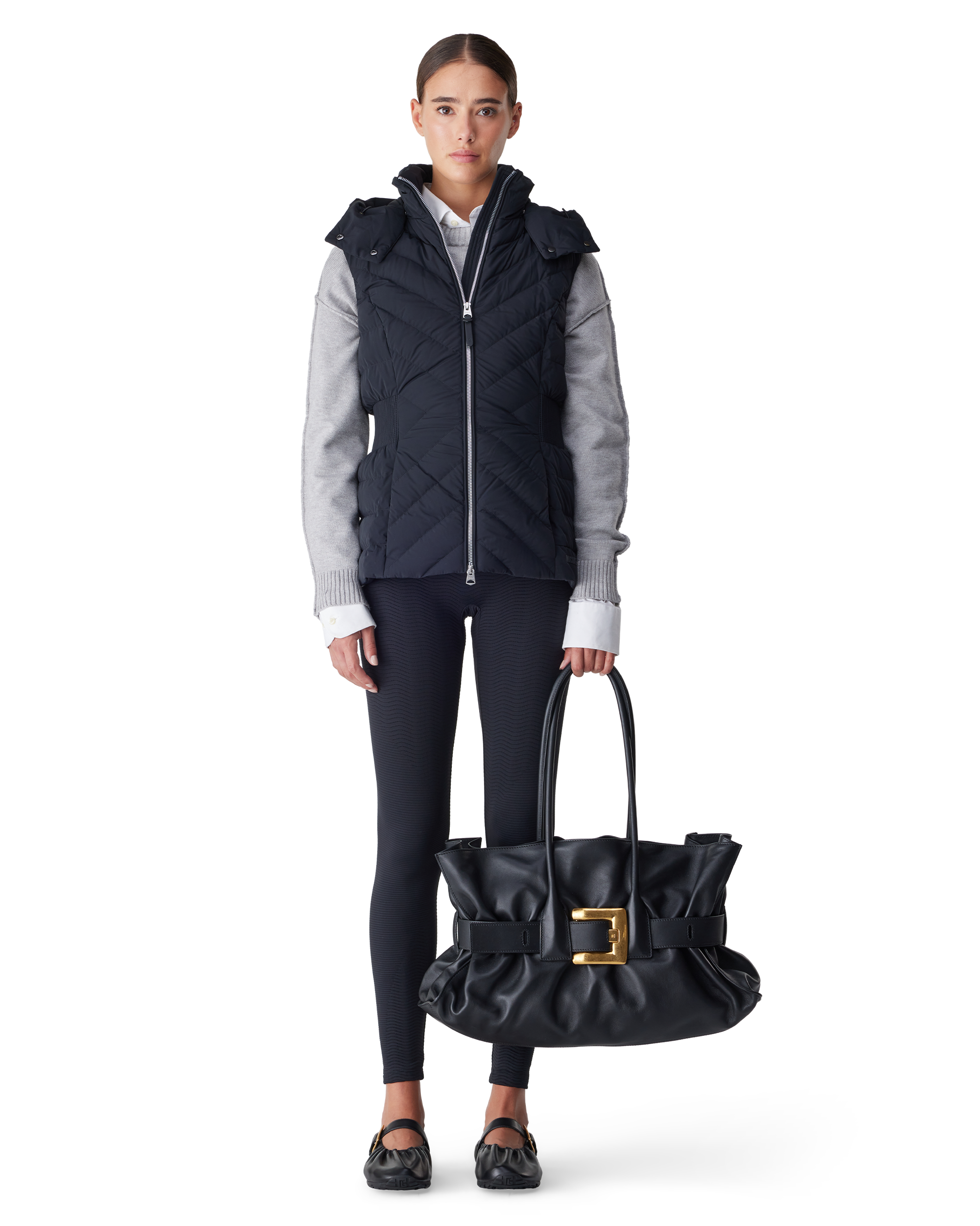 HOSHI Light Down Hooded Vest