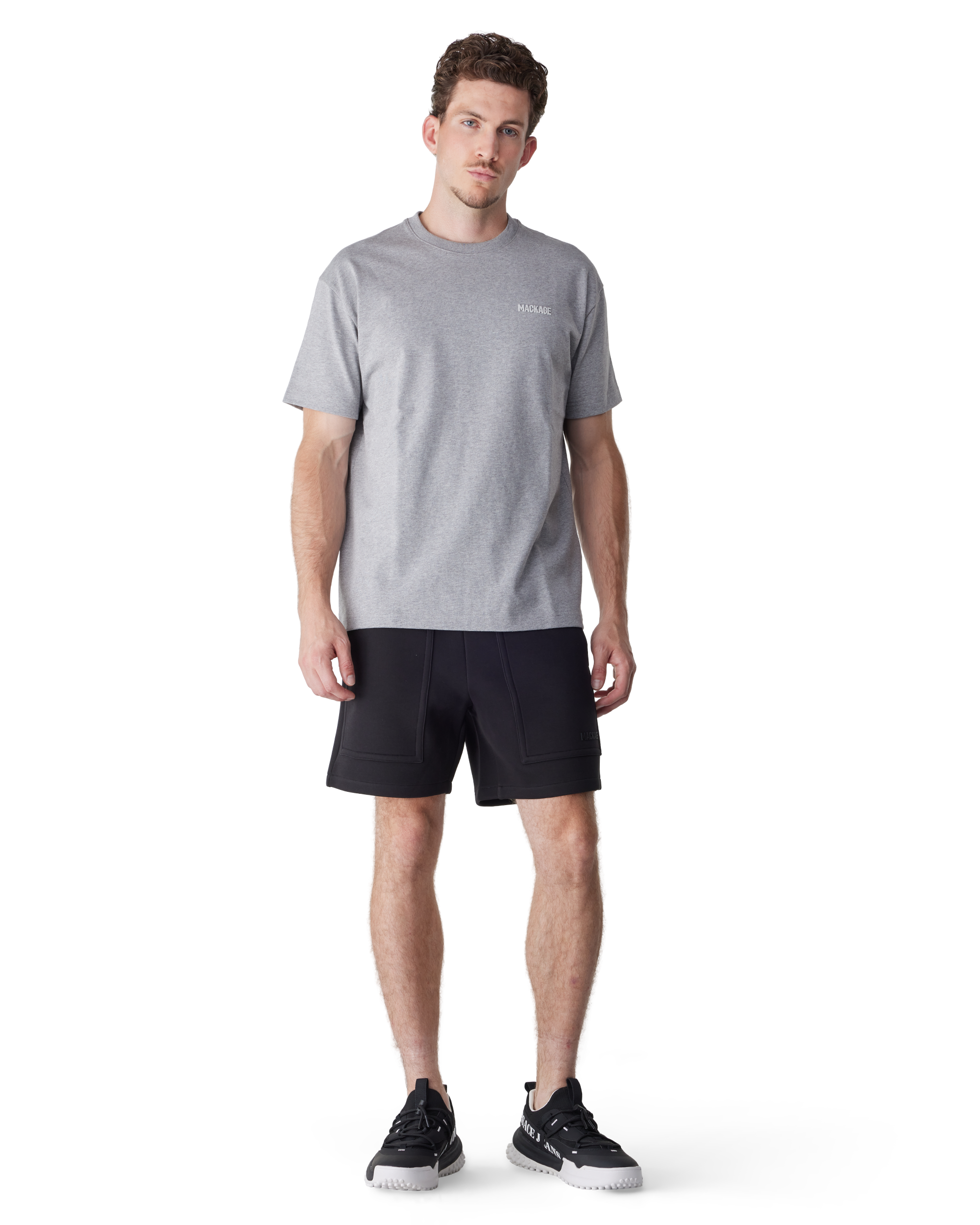 Light Grey Organic Cotton Silicone Logo Tee-R Tee-Shirt by Mackage | DIHSAN