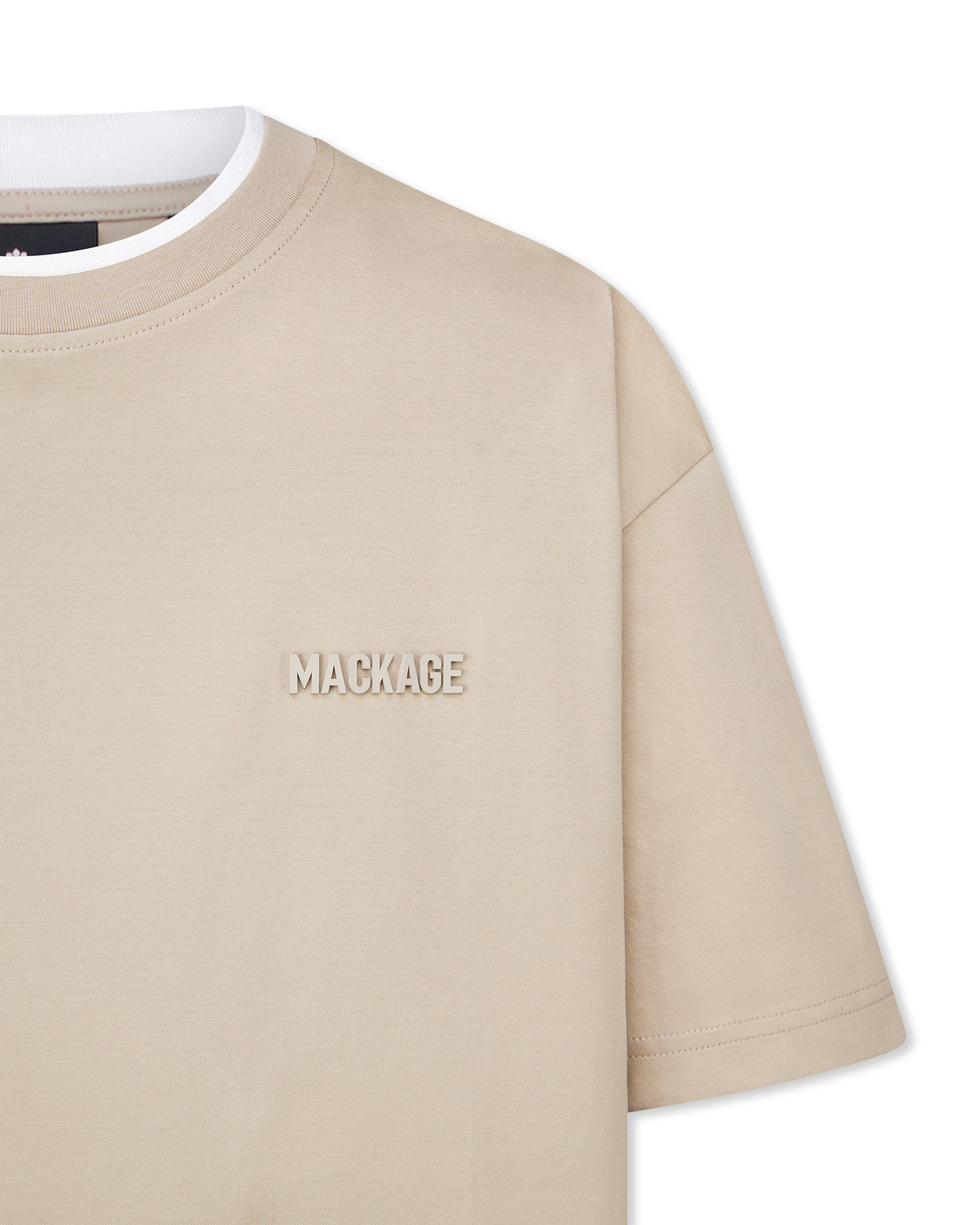 Tee-MNV Double Crewneck Collar T-Shirt