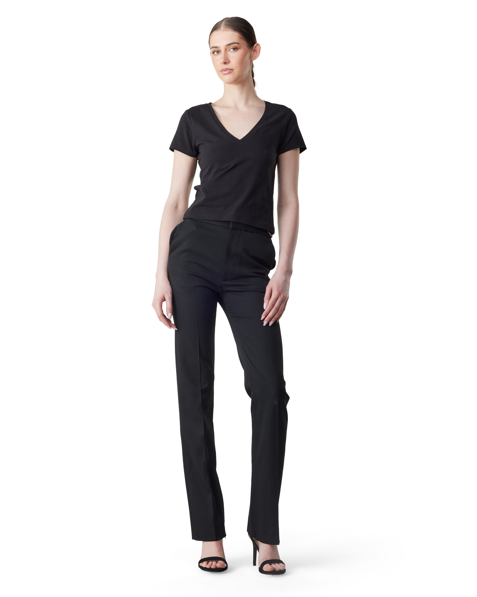 Super Stretch V Neck Baby Tee