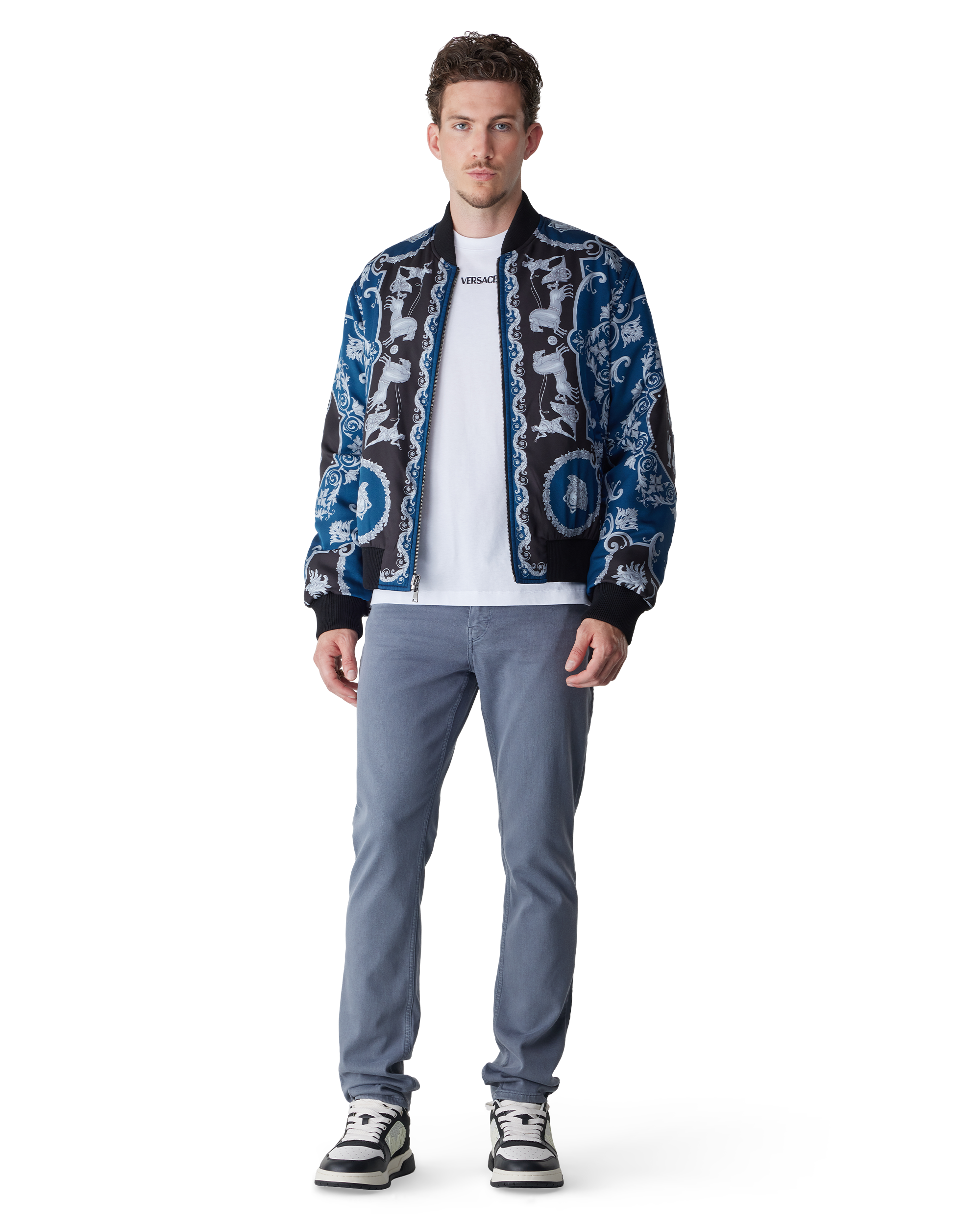 Printed Nylon Reversible Bomber