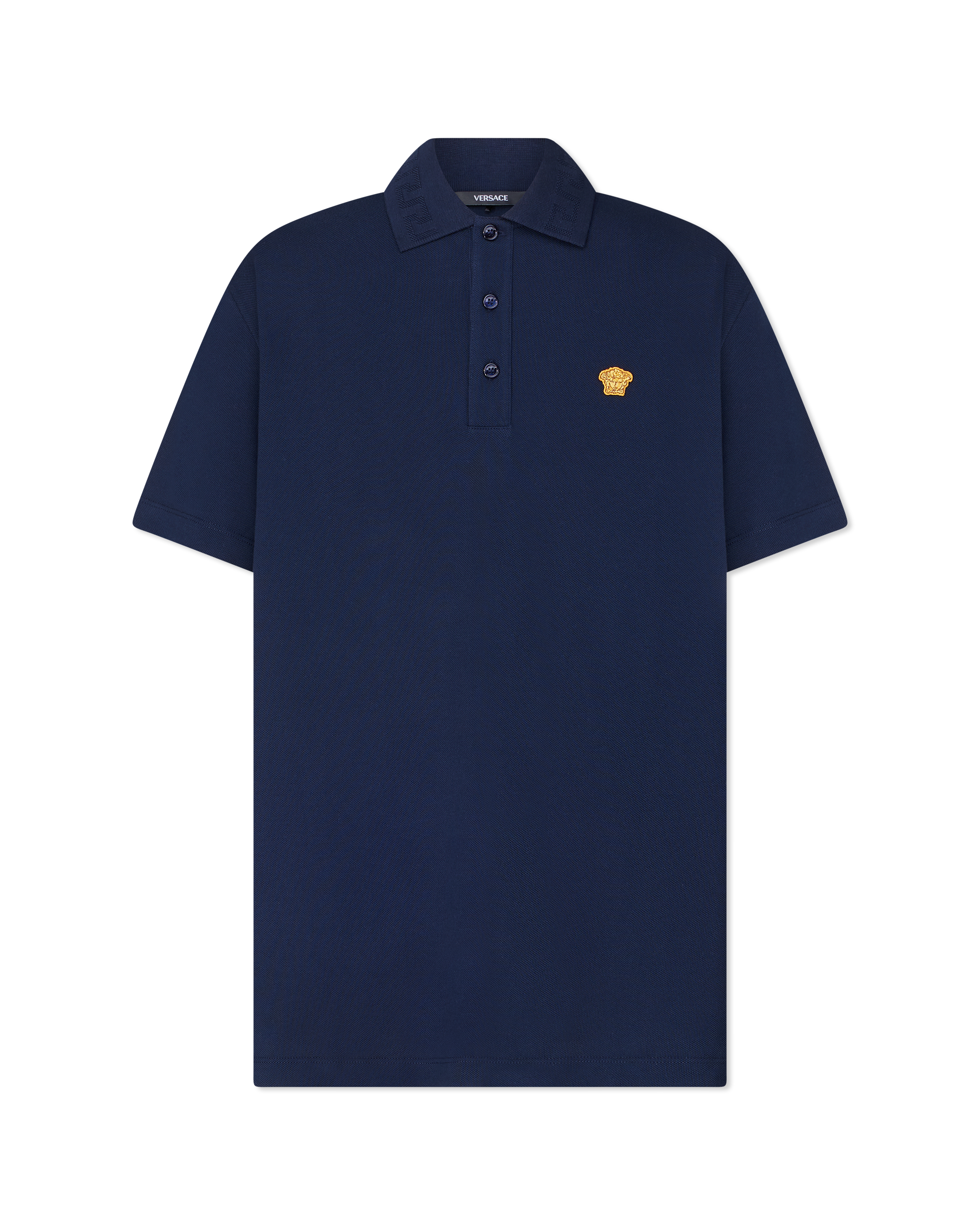 Medusa Embroidered Cotton Piqué Polo