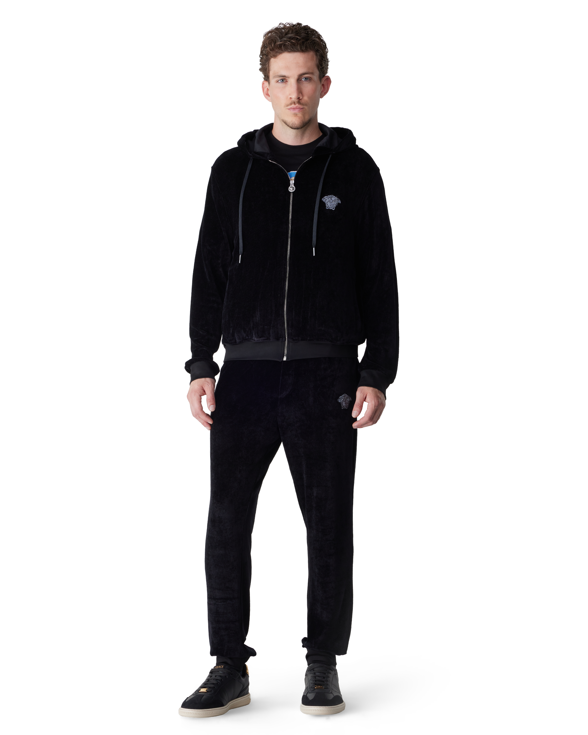 Medusa Embroidered Chenille Zip Hoodie