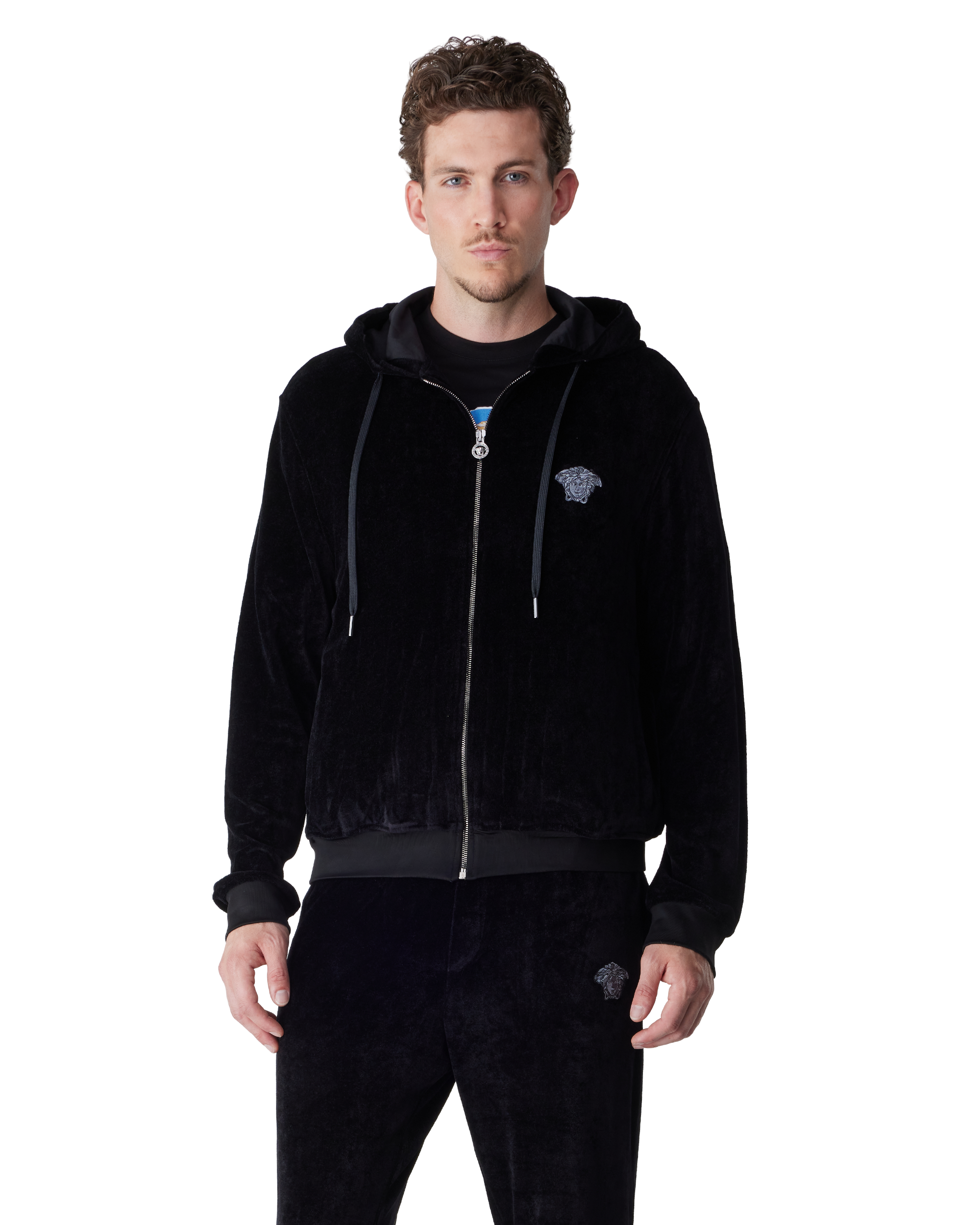 Medusa Embroidered Chenille Zip Hoodie