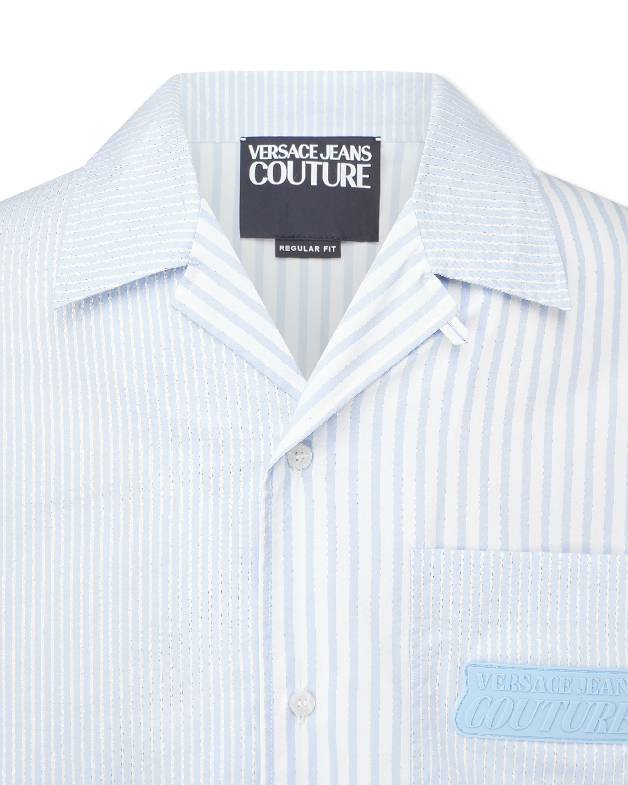 Institutional Logo Patch Striped Shirt