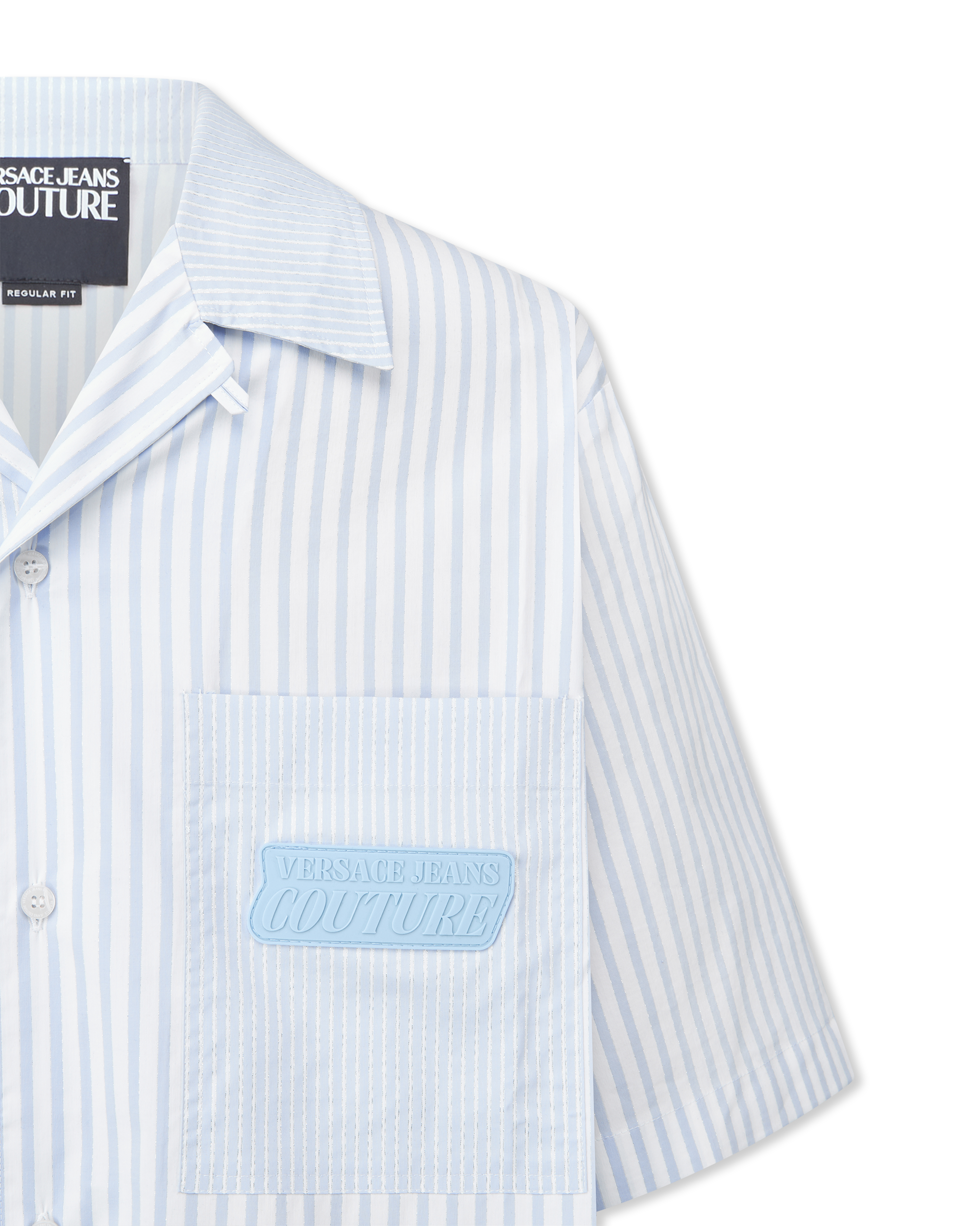 Institutional Logo Patch Striped Shirt