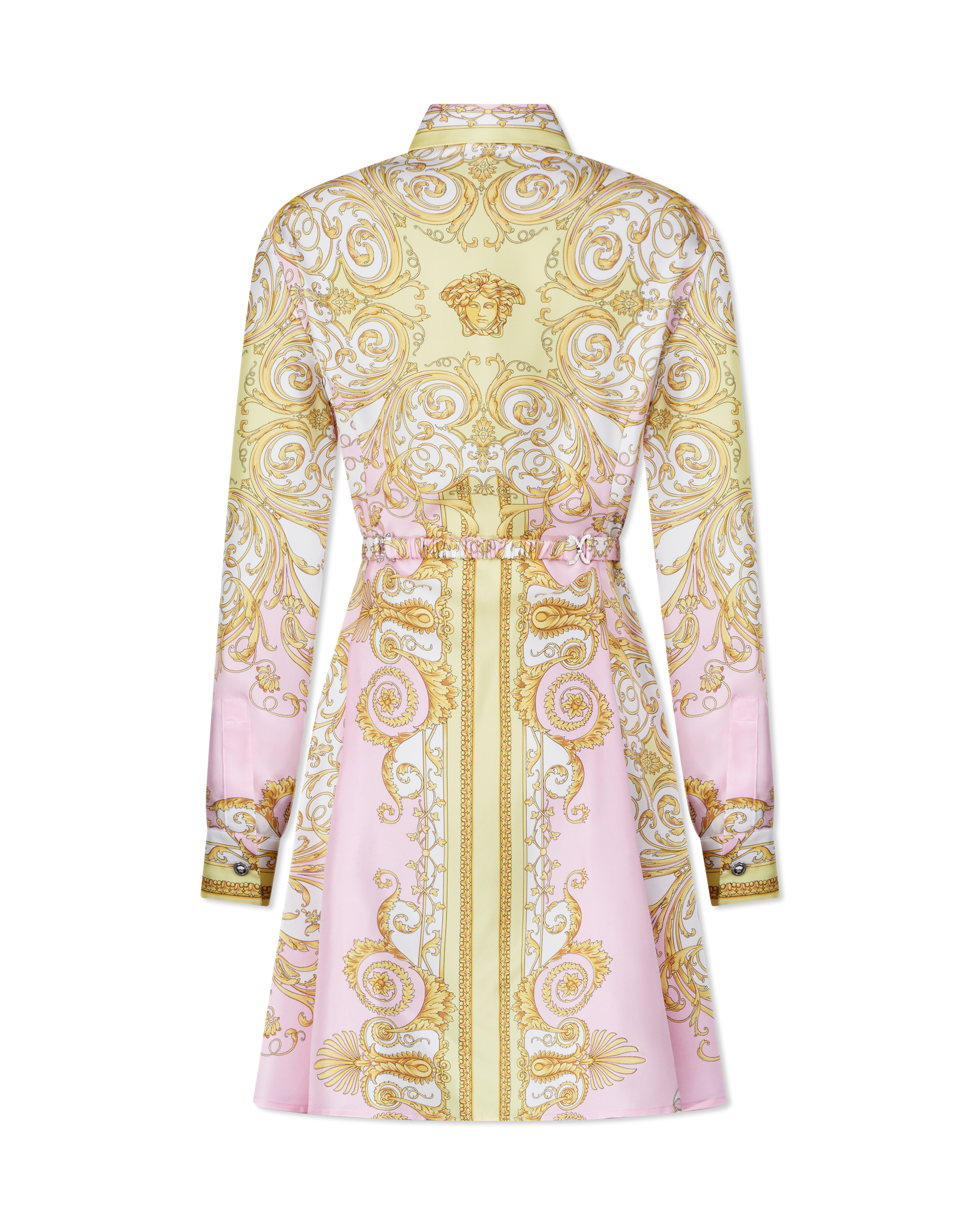 Spring Barocco Silk Mini Shirt Dress