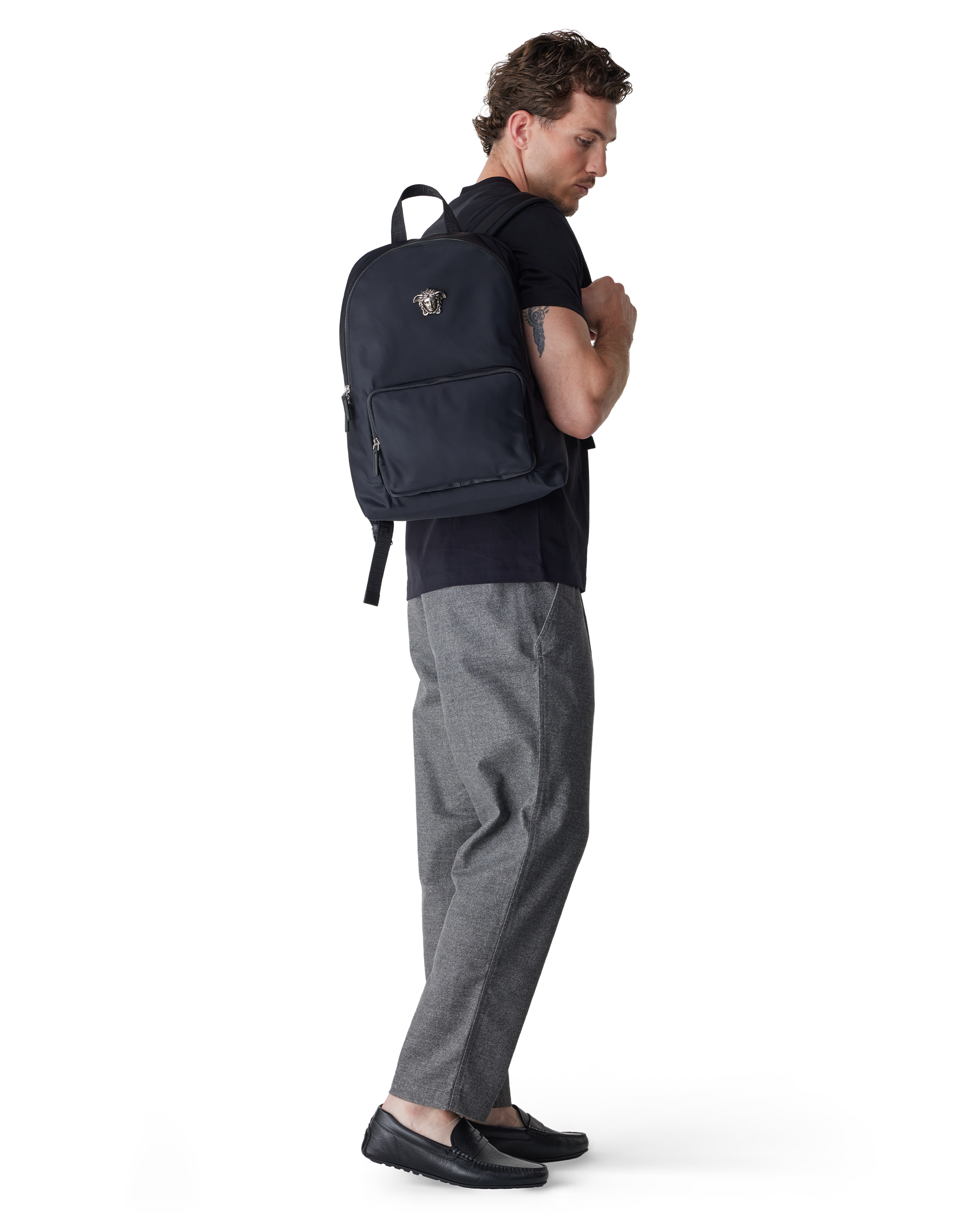 Palladium+Black Medusa Backpack by Versace | DIHSAN