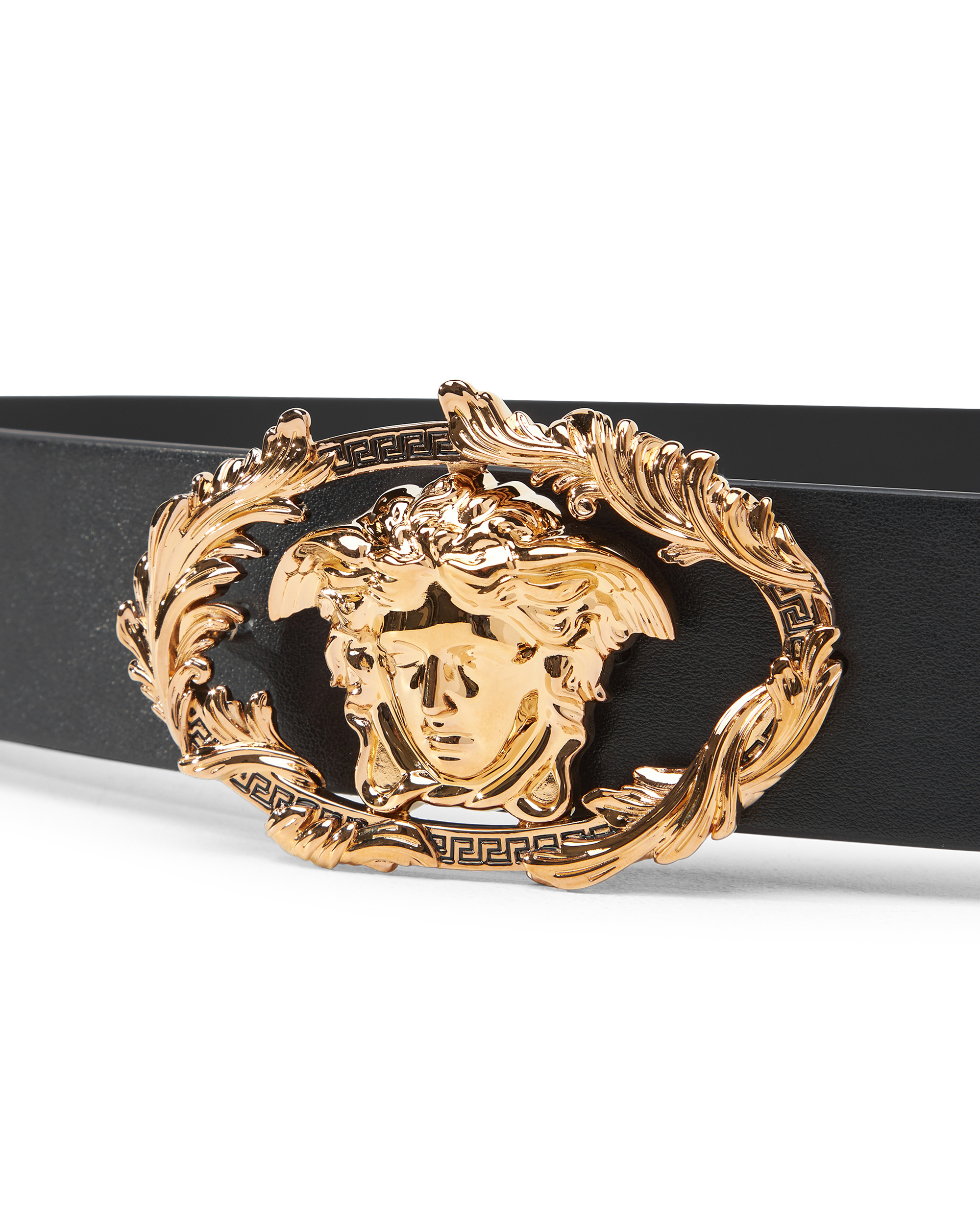 Buckle Crest Leather Belt